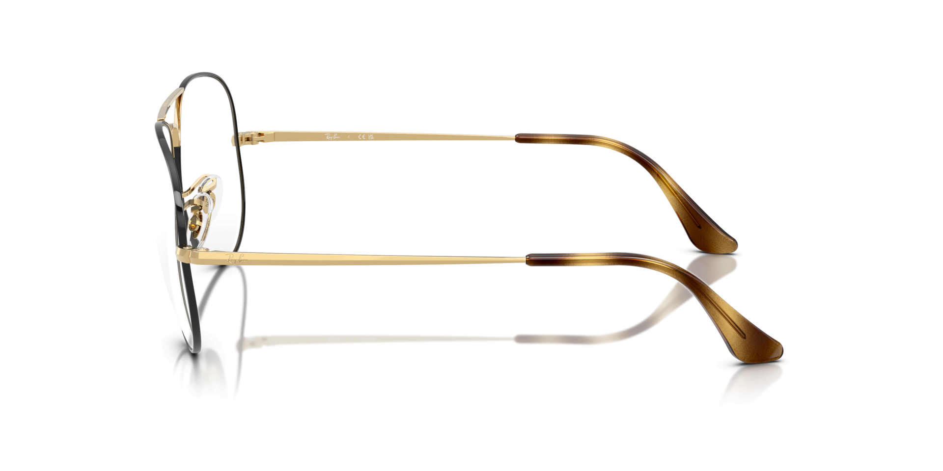 Aviator Optics Havana On Arista MetalEyeglass Frames for Glasses Direct, Side View