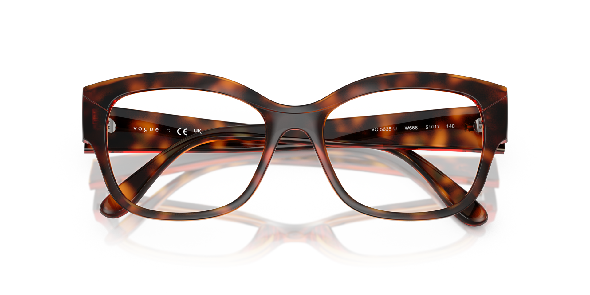 VO5635U Dark Havana PlasticEyeglass Frames for Glasses Direct, Closed View