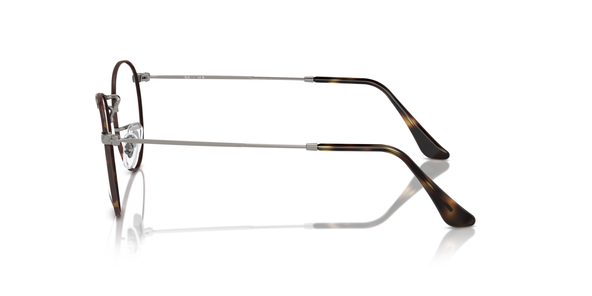 Round Metal Optics Havana On Gunmetal MetalEyeglass Frames for Glasses Direct, Side View