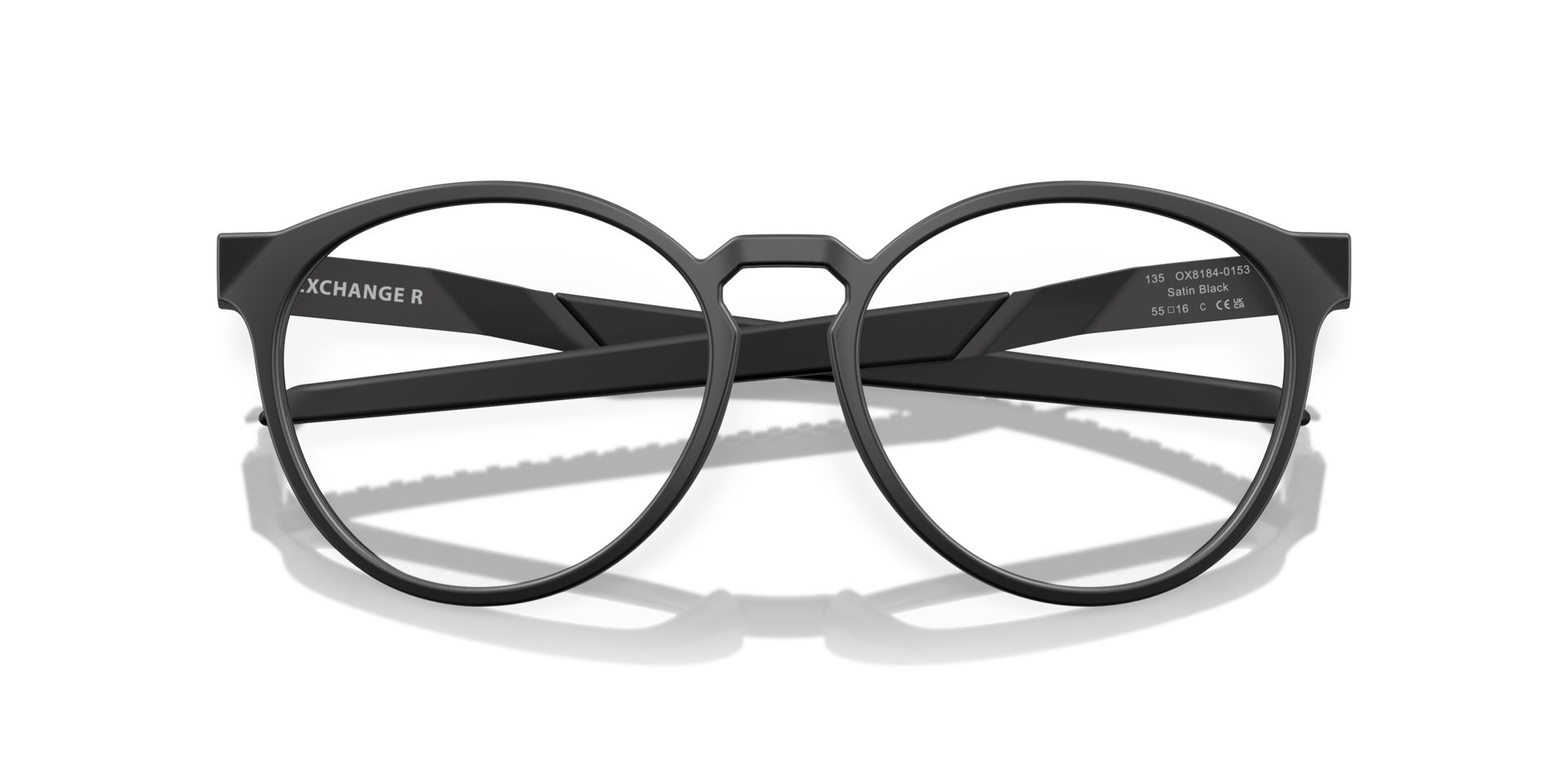 Exchange R Satin Black PlasticSunglass Frames for Glasses Direct, Closed View