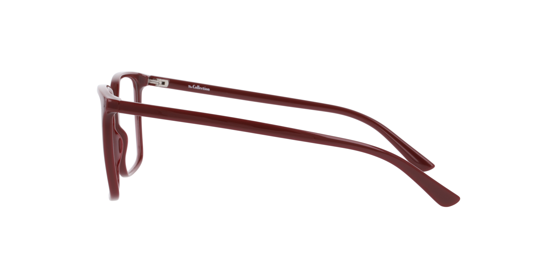Mia Burgundy PlasticEyeglass Frames for Glasses Direct, Side View