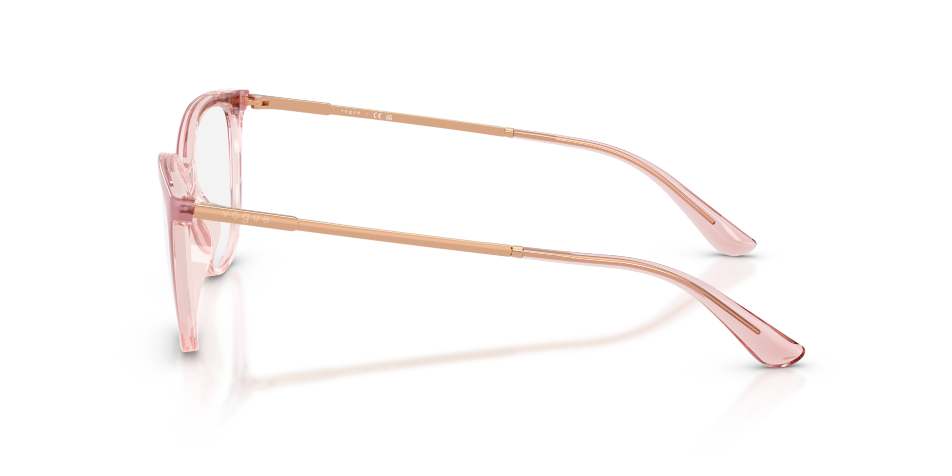 VO5673 Gradient Pink & Transparent Pink PlasticEyeglass Frames for Glasses Direct, Side View