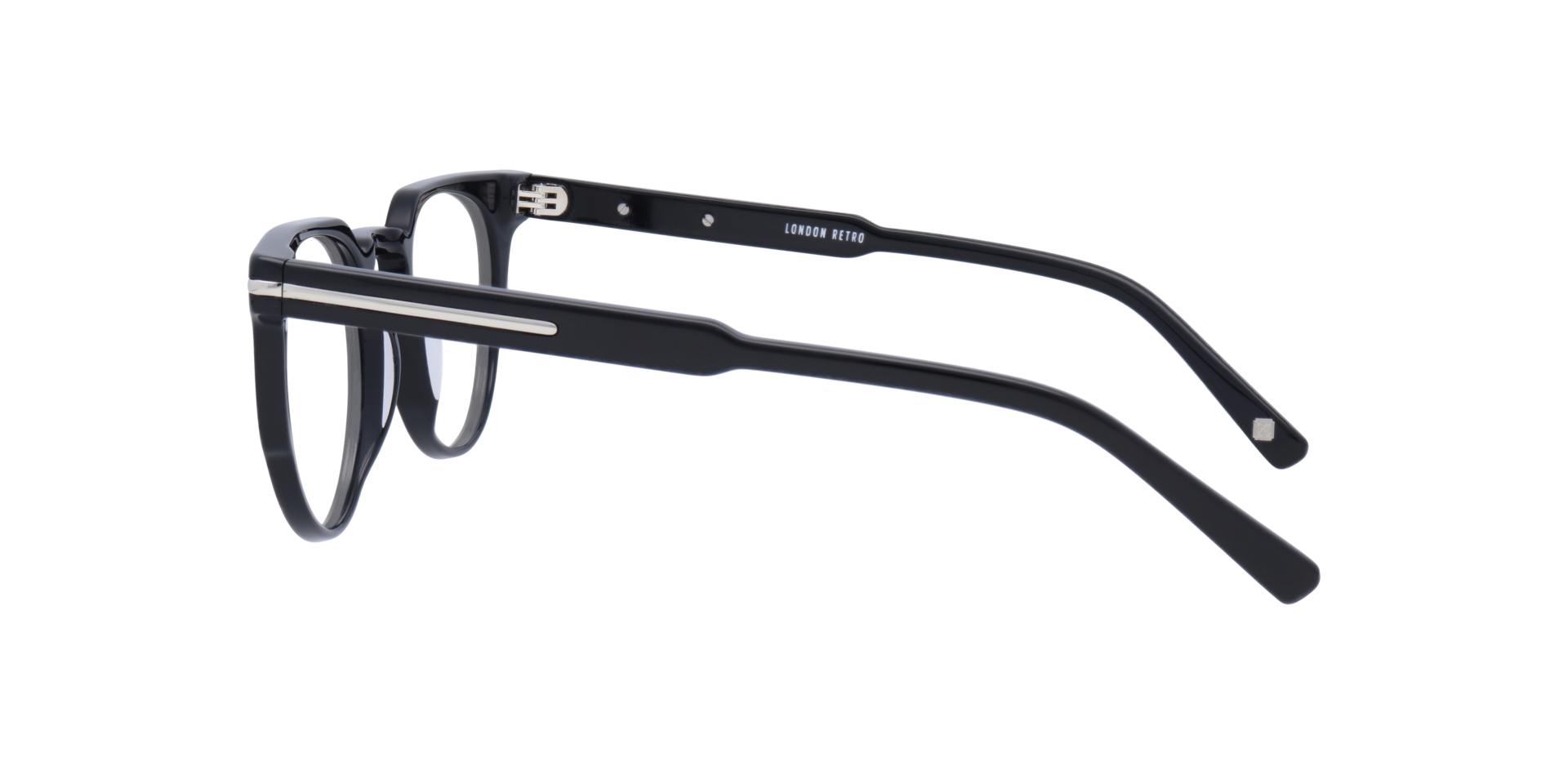 Goldhawk Black AcetateEyeglass Frames for Glasses Direct, Side View