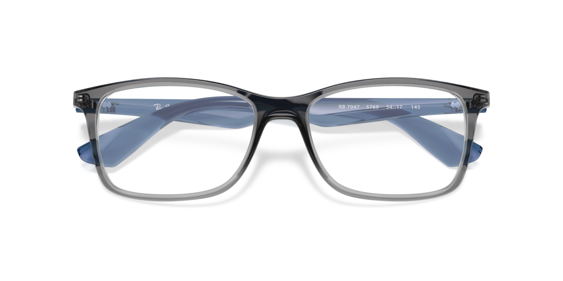RB7047 Optics Transparent Grey PlasticEyeglass Frames for Glasses Direct, Closed View