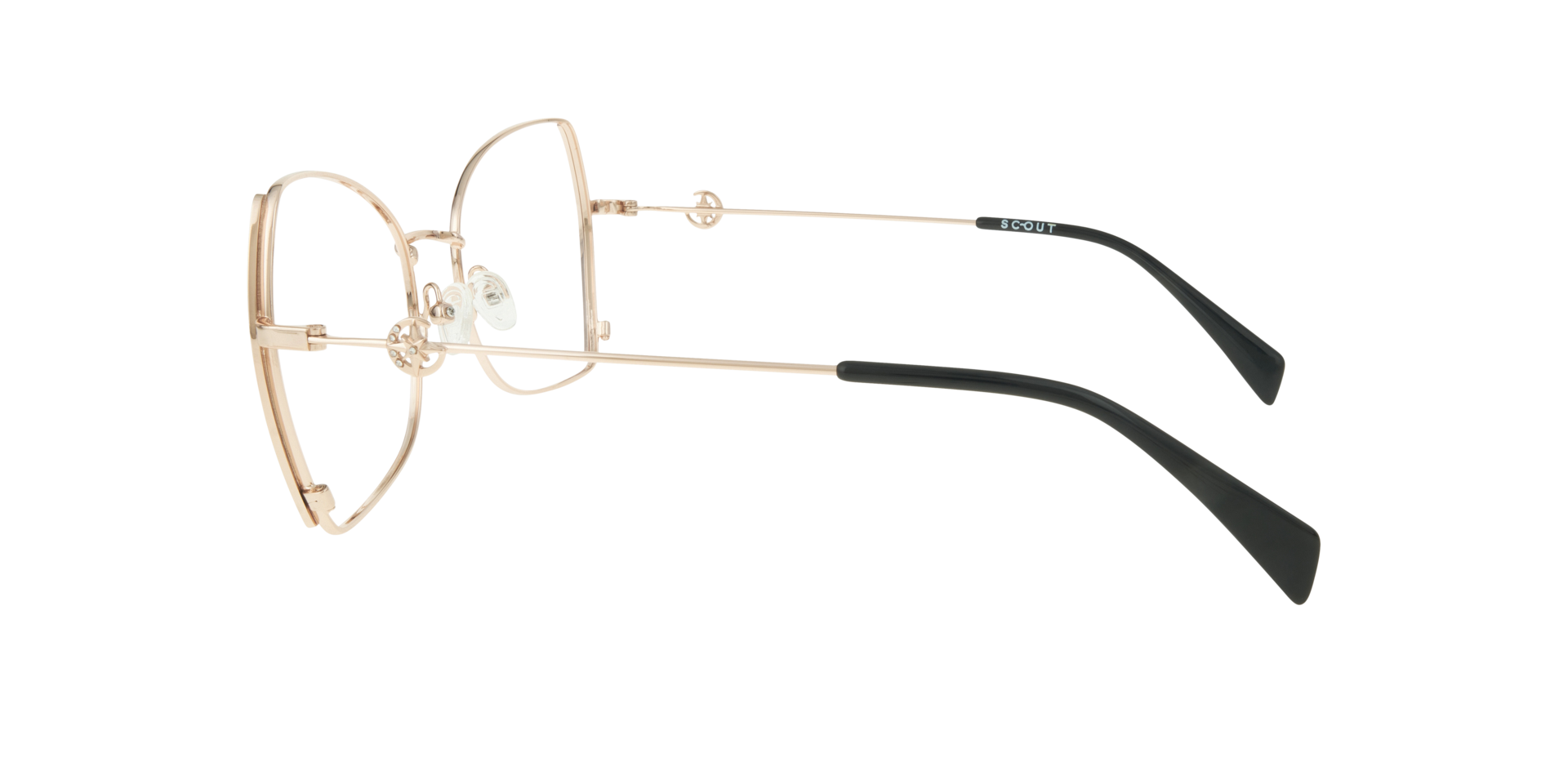 Kenna Gold & Black MetalEyeglass Frames for Glasses Direct, Side View
