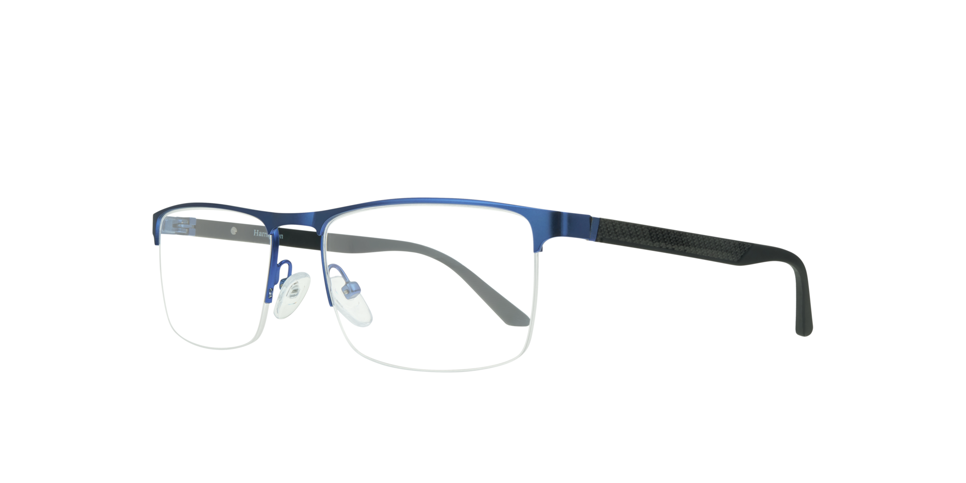Jeffrey Matte Blue & Twill Grey MetalEyeglass Frames for Glasses Direct, Angle View