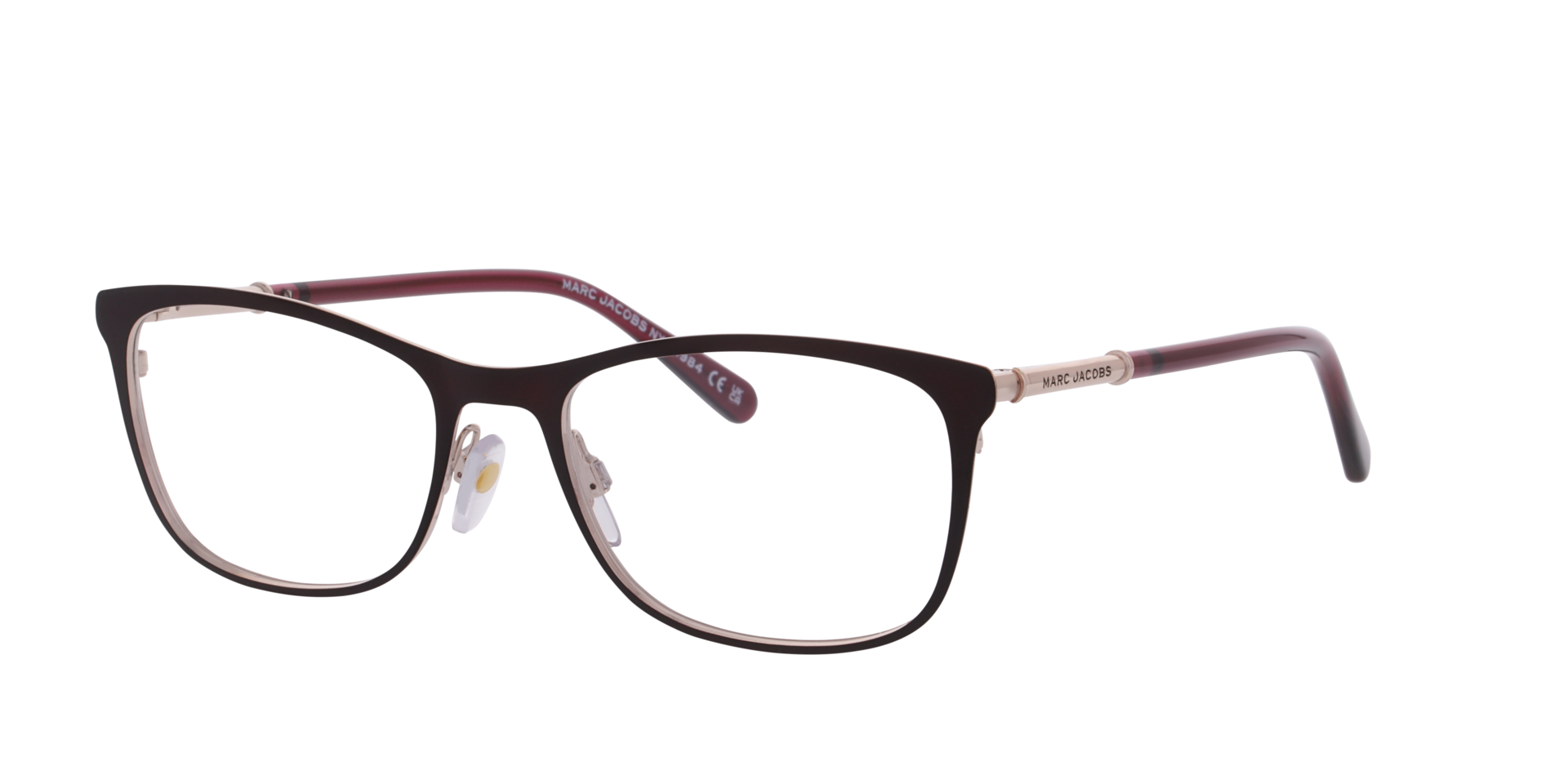 MARC 898/G Burgundy MetalEyeglass Frames for Glasses Direct, Angle View