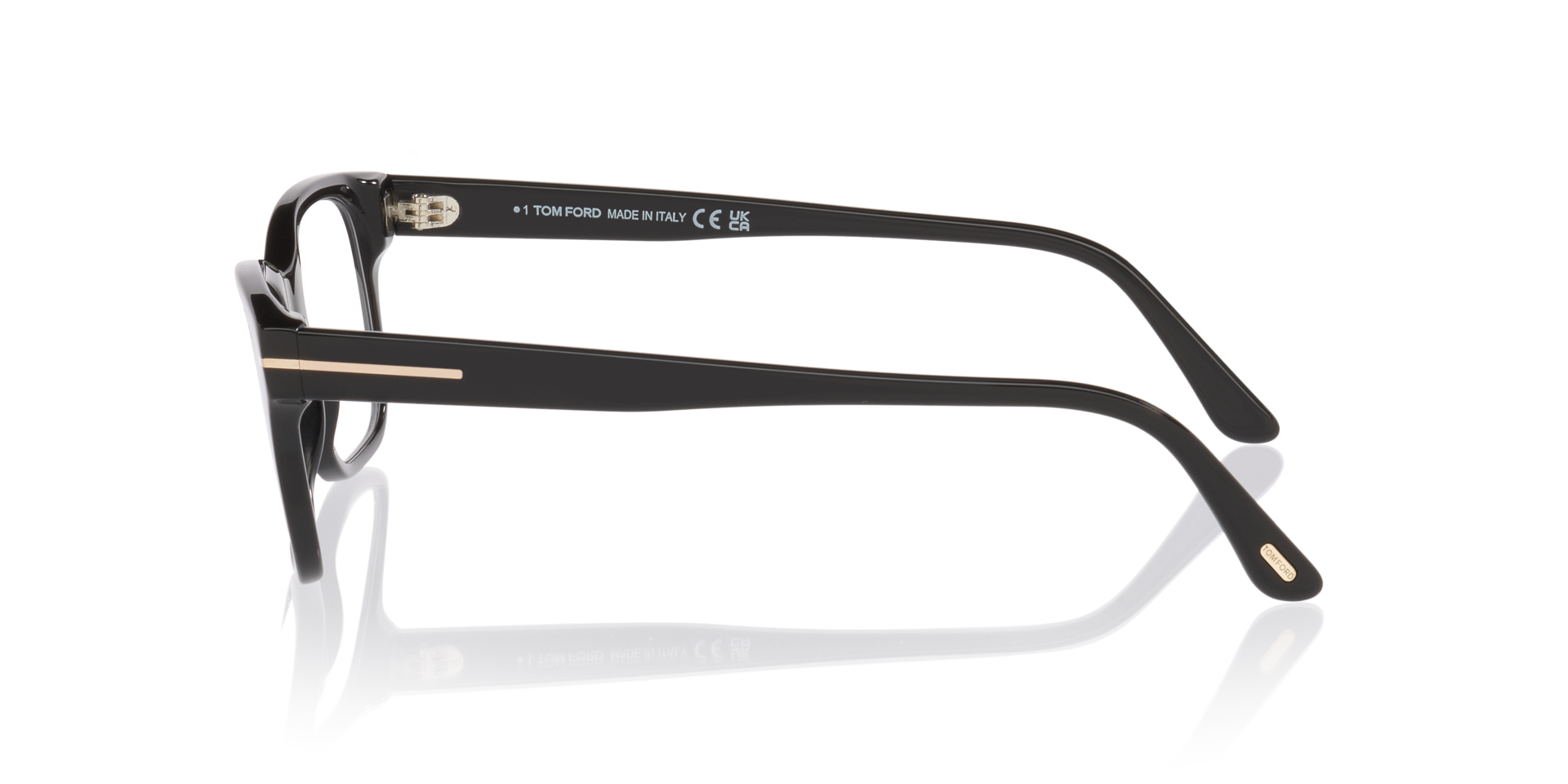 FT6120-B Black Shiny AcetateEyeglass Frames for Glasses Direct, Side View