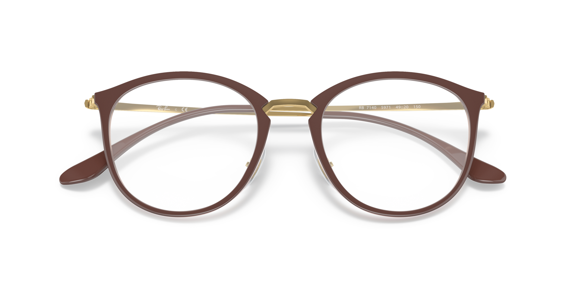 RB7140 Brown PlasticEyeglass Frames for Glasses Direct, Closed View