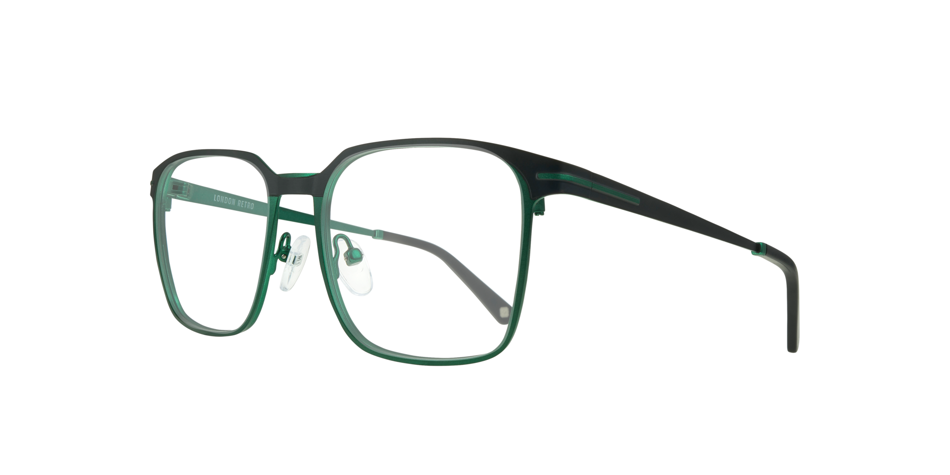 Lambeth Black & Green MetalEyeglass Frames for Glasses Direct, Angle View