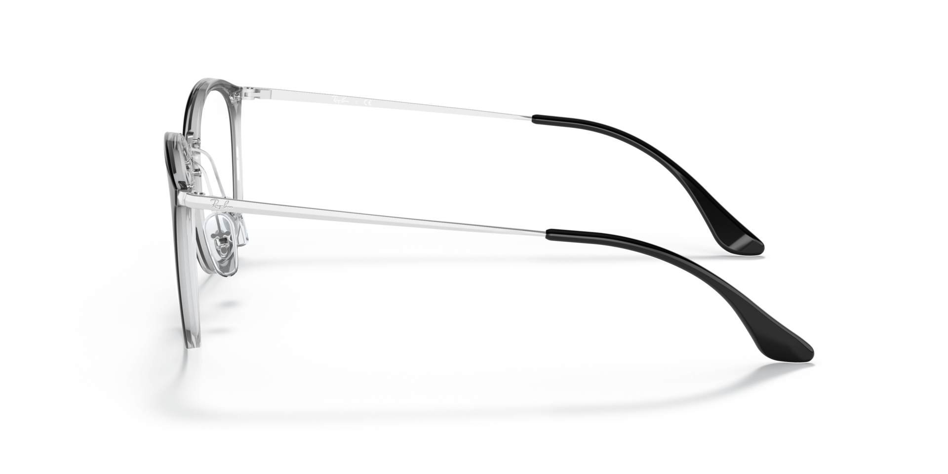 RB7140 Black On Transparent PlasticEyeglass Frames for Glasses Direct, Side View