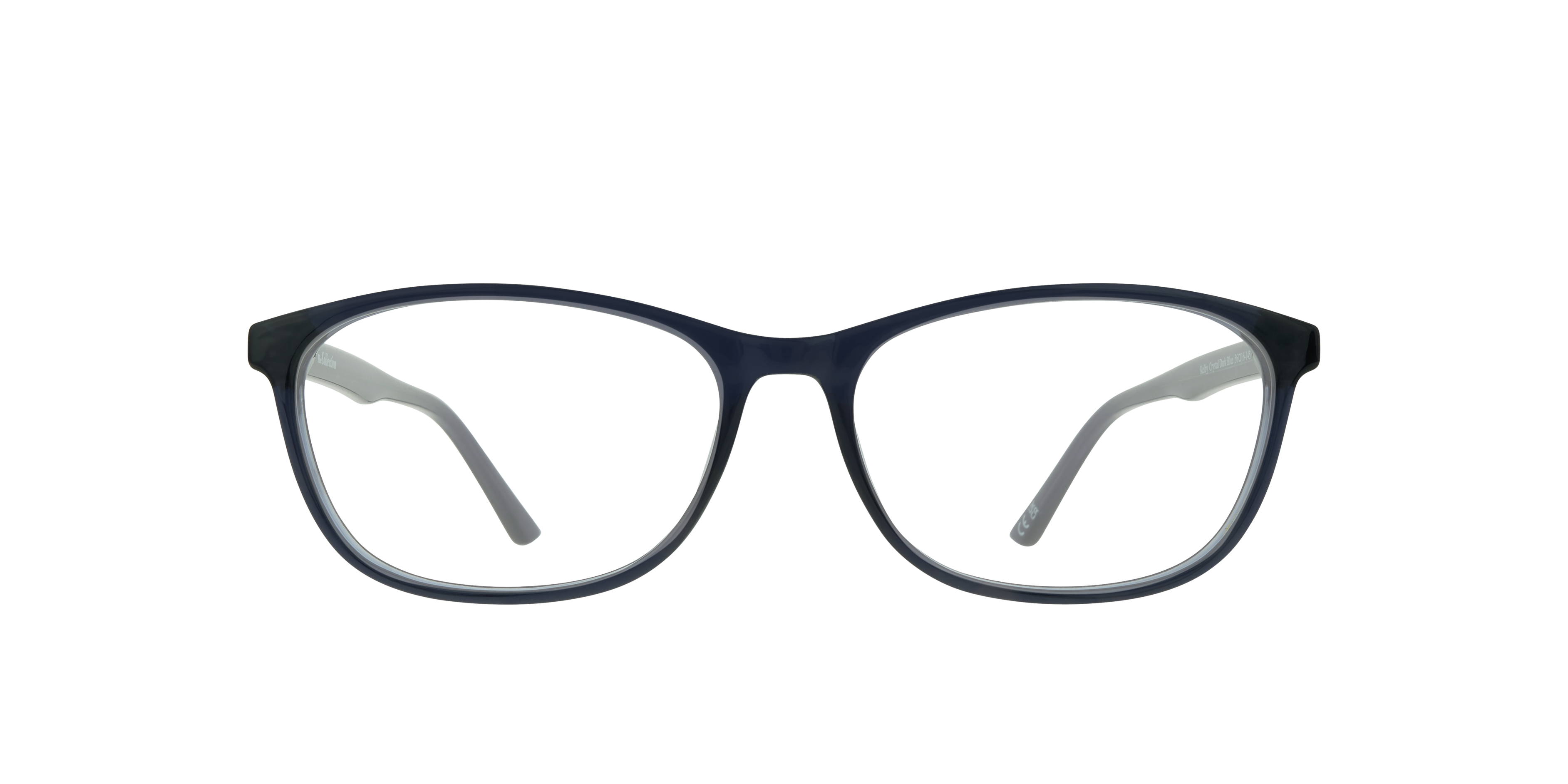 Kelby Crystal Dark Blue PlasticEyeglass Frames for Glasses Direct, Front View