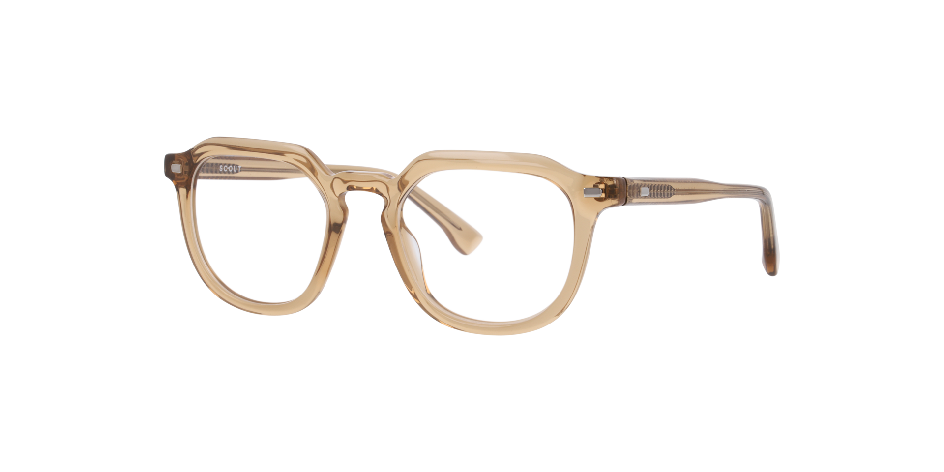 Malachi Crystal Light Brown AcetateEyeglass Frames for Glasses Direct, Angle View