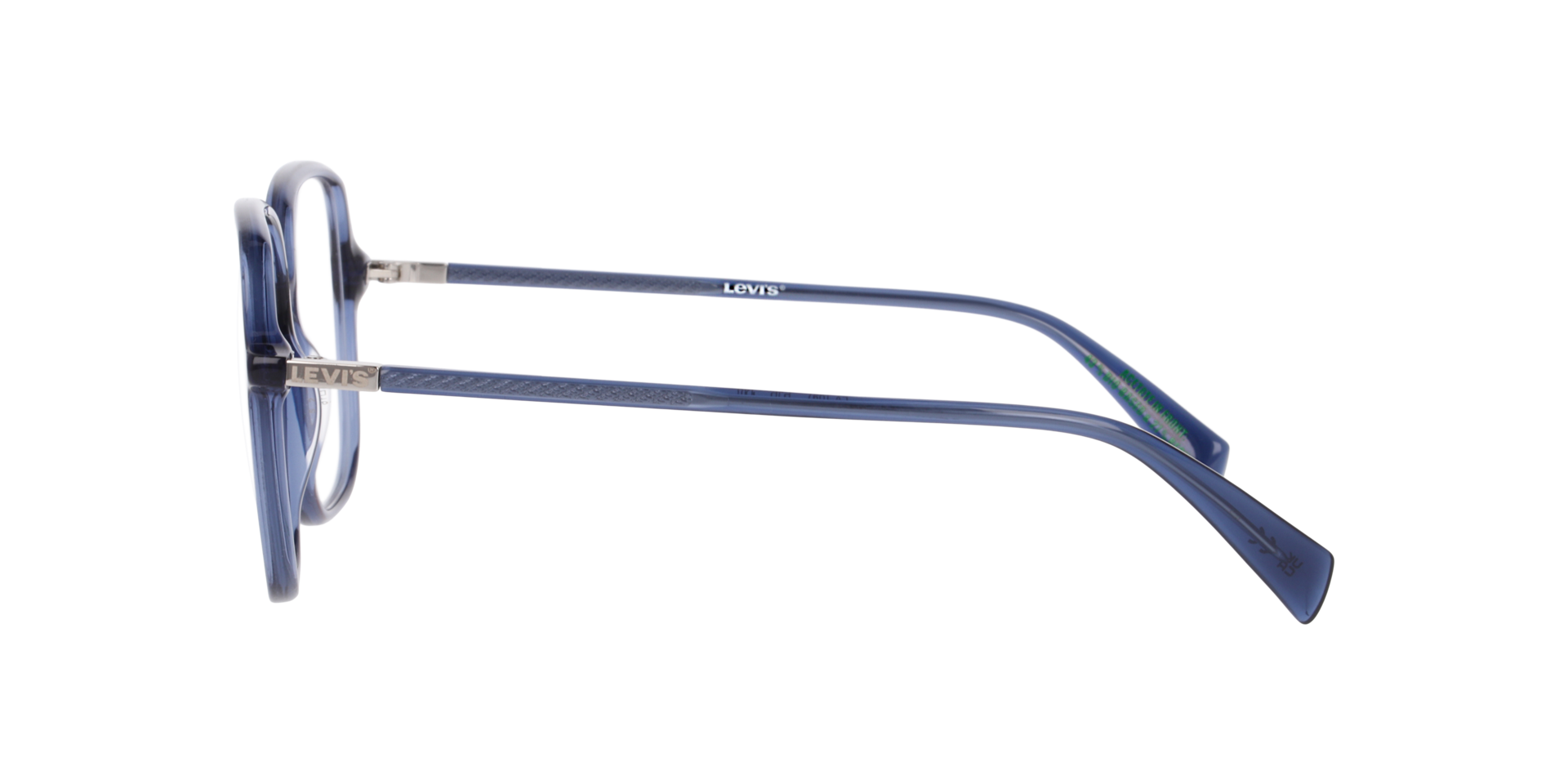 LV 1097 Blue AcetateEyeglass Frames for Glasses Direct, Side View