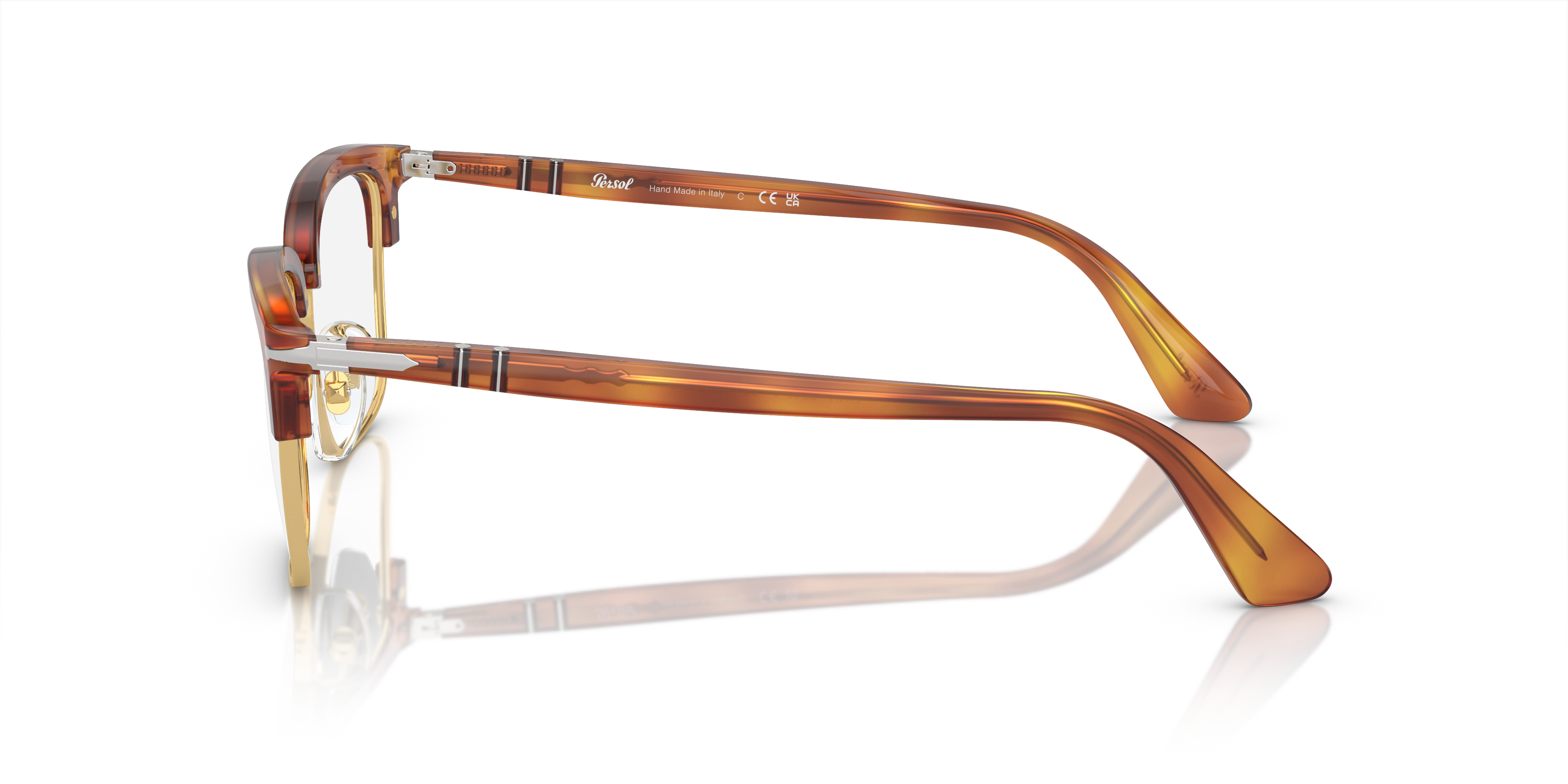 PO3340V Terra Di Siena AcetateSunglass Frames for Glasses Direct, Side View