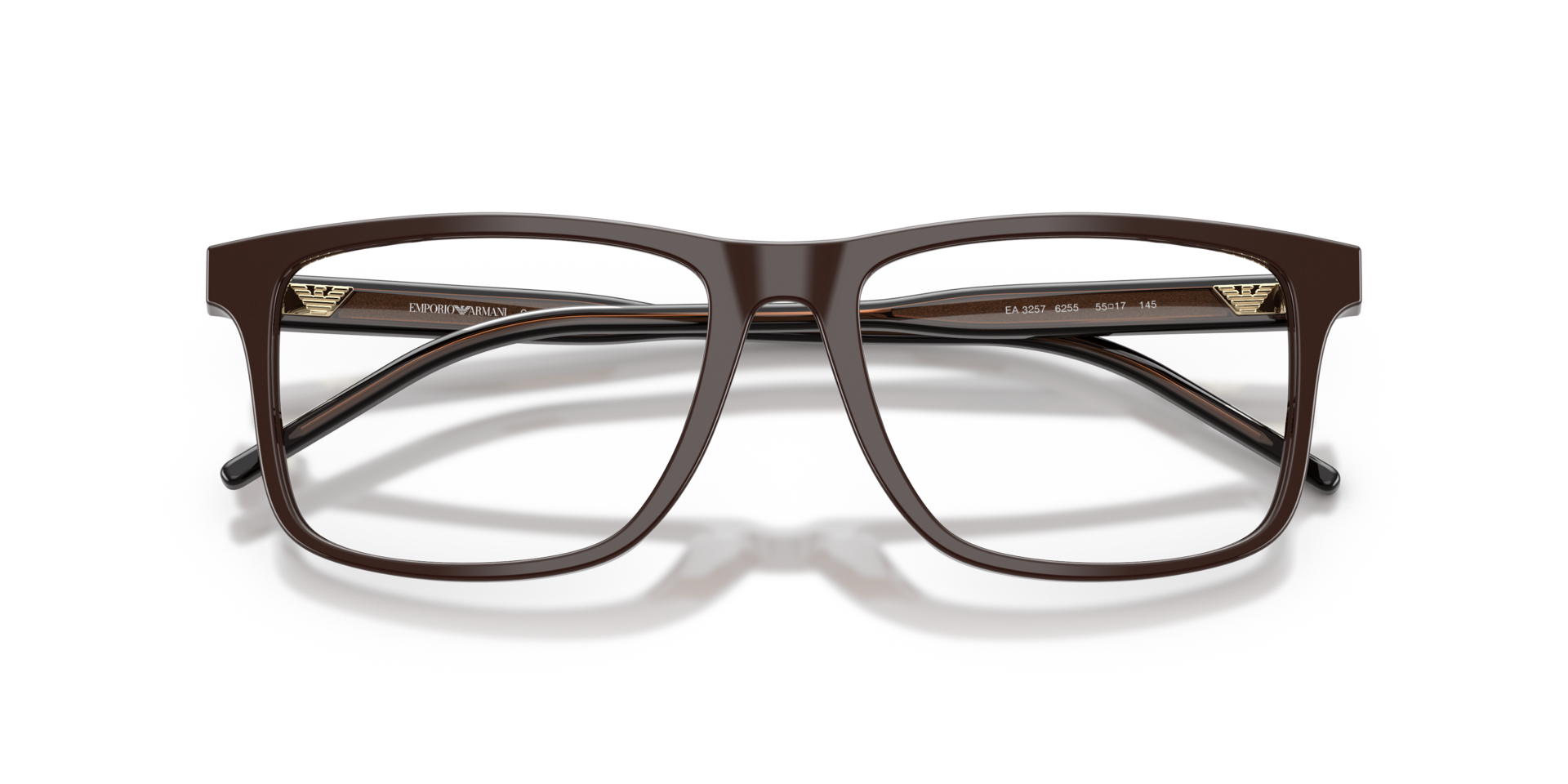 EA3257 Shiny Brown AcetateEyeglass Frames for Glasses Direct, Closed View
