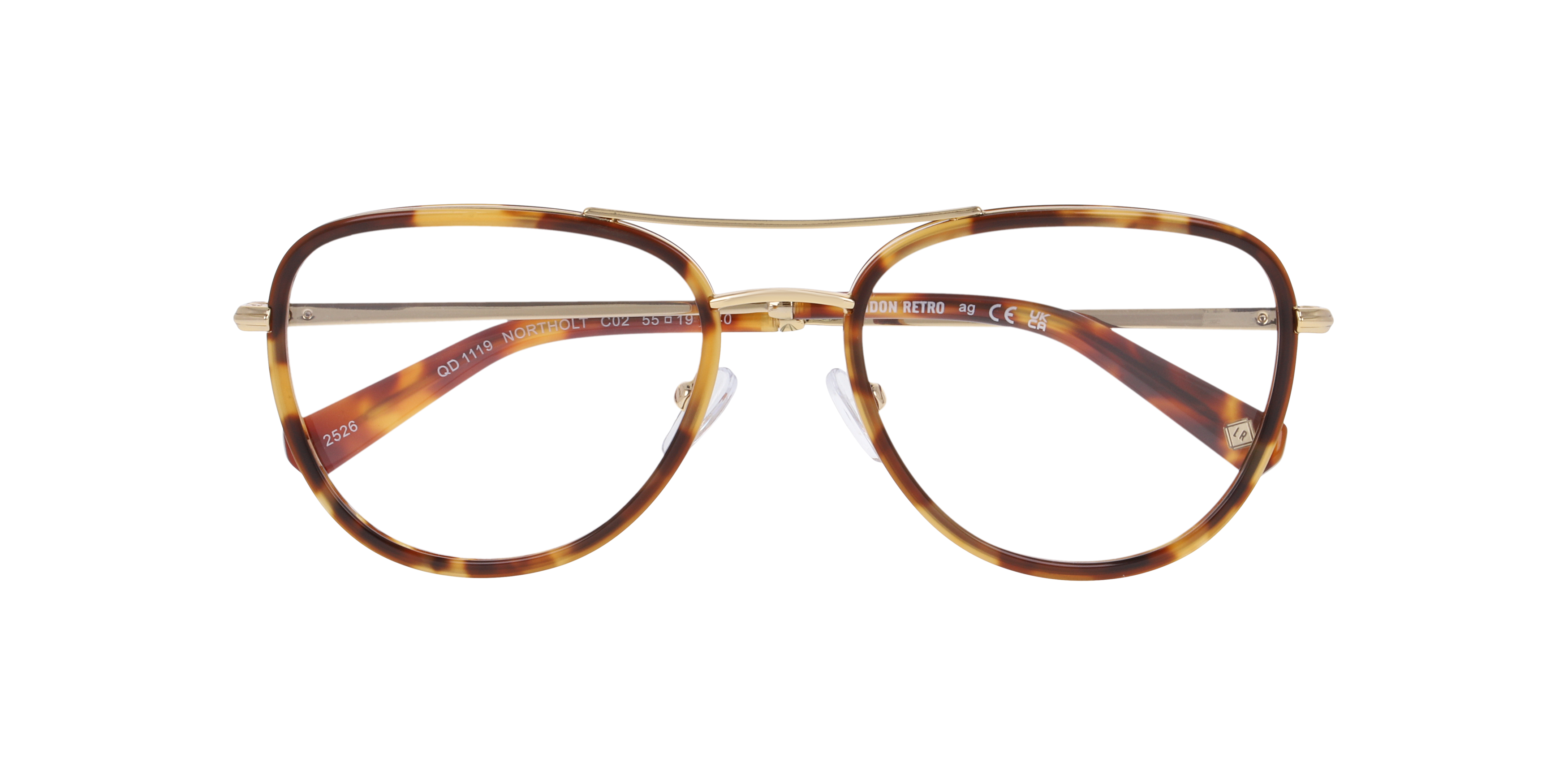 Northolt Havana Brown On Gold MetalEyeglass Frames for Glasses Direct, Closed View