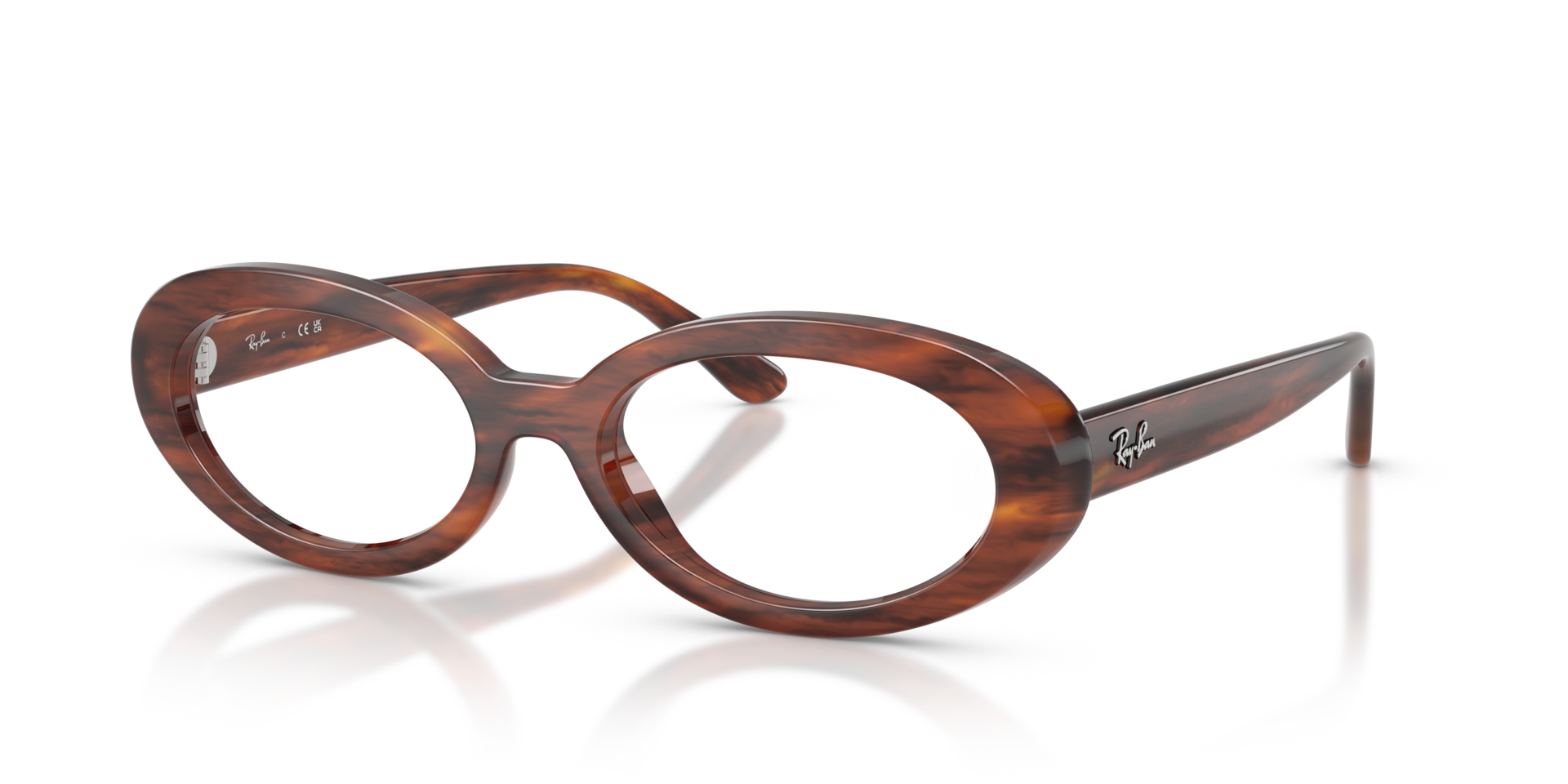 RB2223V Optics Striped Havana PlasticEyeglass Frames for Glasses Direct, Angle View