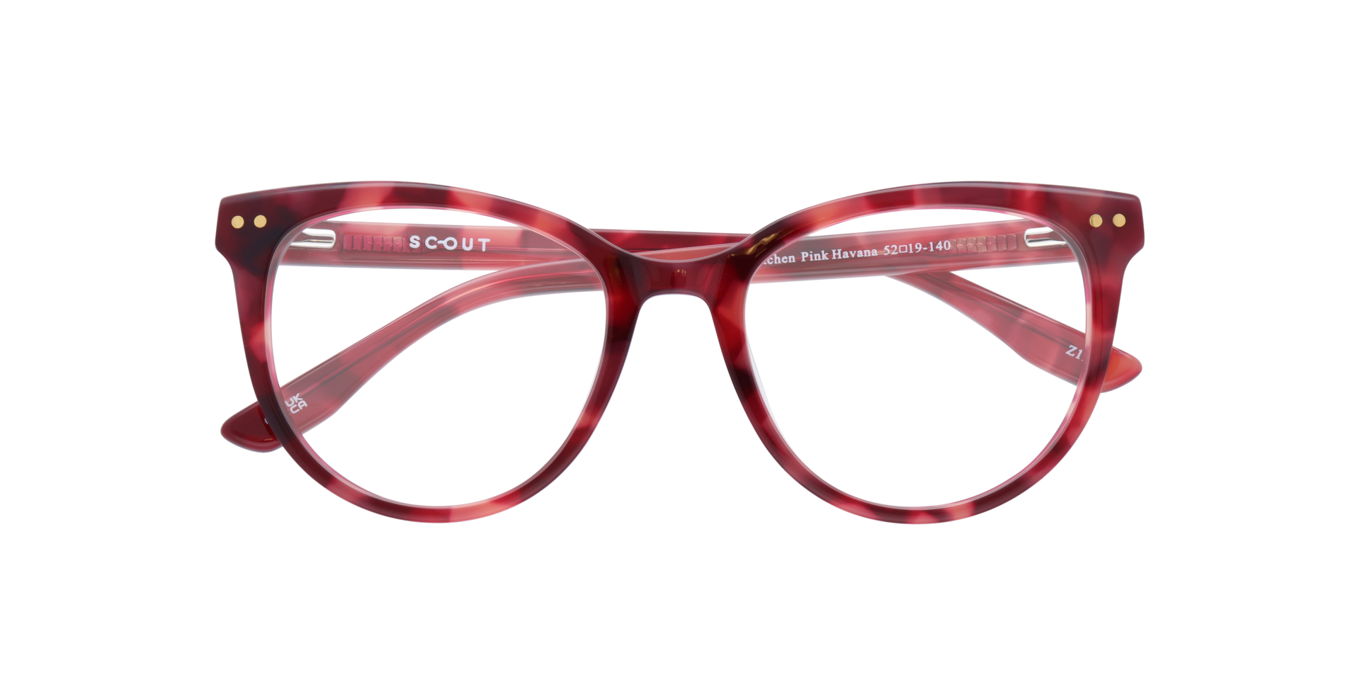Gretchen Pink Havana AcetateEyeglass Frames for Glasses Direct, Closed View