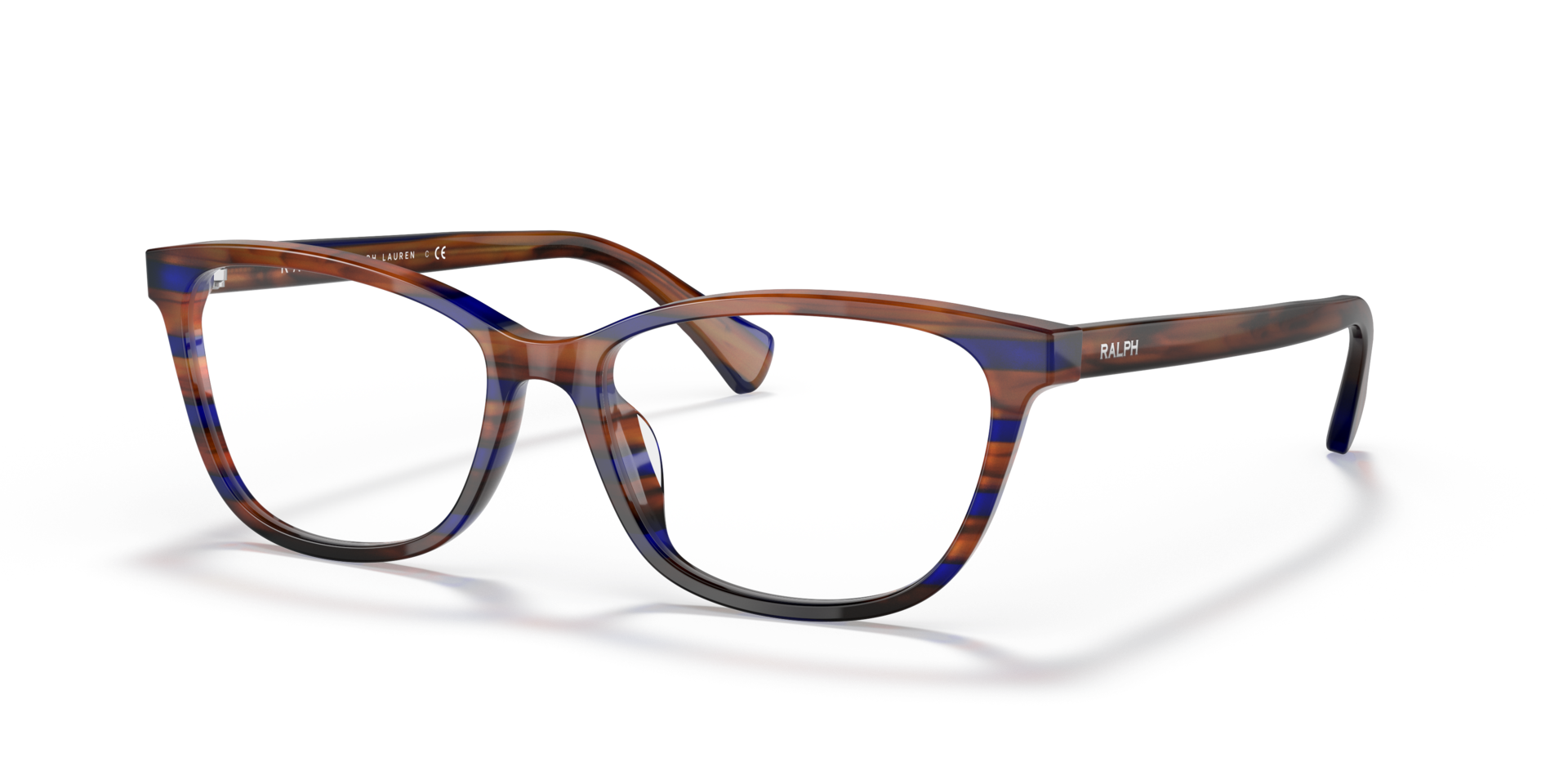 RA7133U Striped Brown Blue AcetateEyeglass Frames for Glasses Direct, Angle View