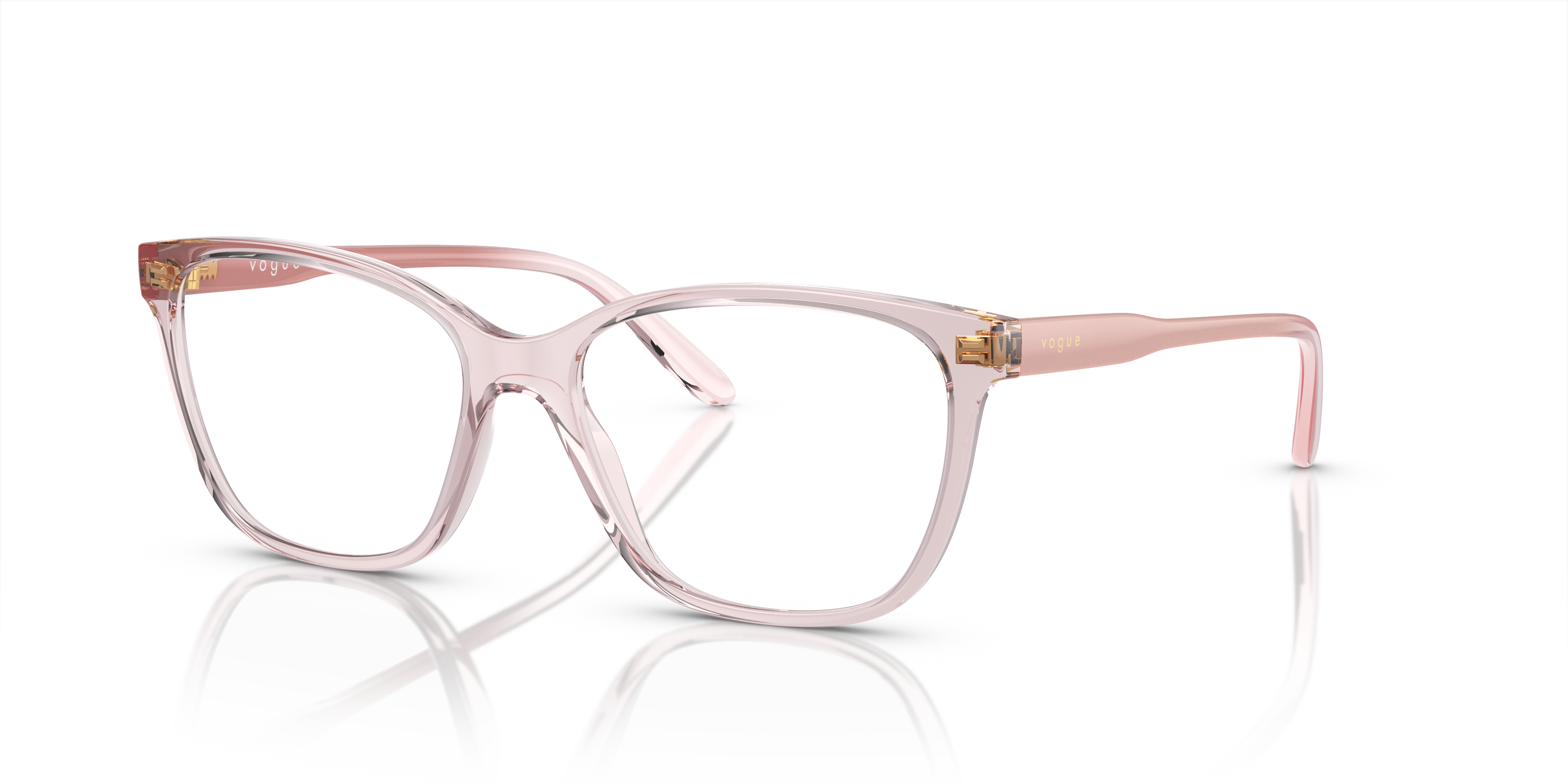 VO5518 Transparent Pink PlasticEyeglass Frames for Glasses Direct, Angle View