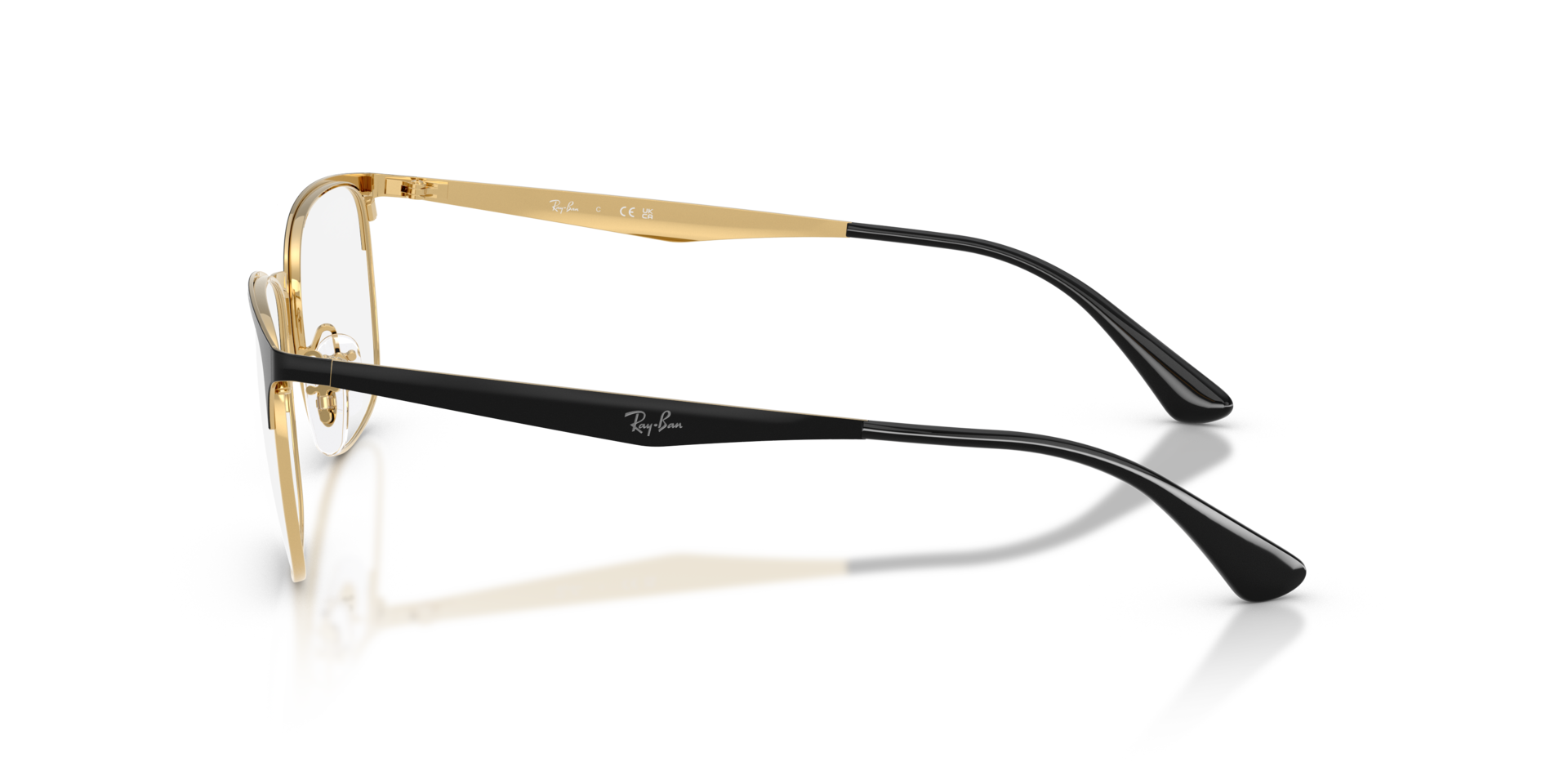 RB6421 Optics Black & Gold MetalEyeglass Frames for Glasses Direct, Side View