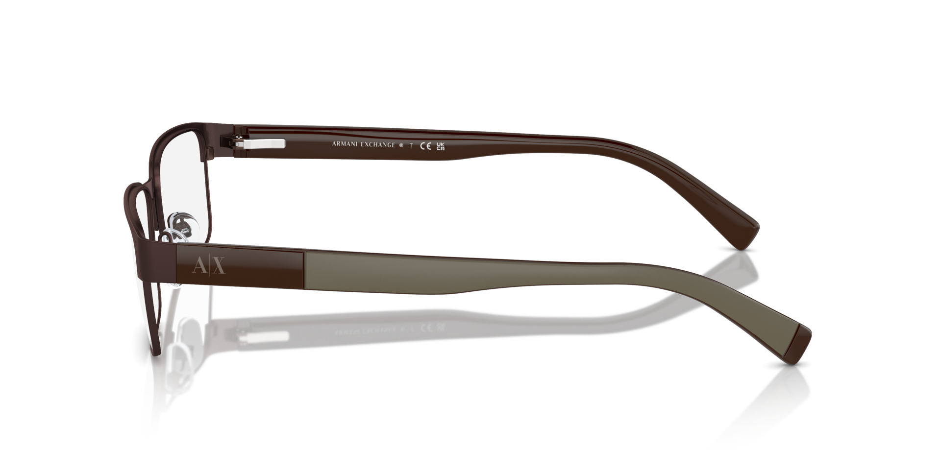 AX1017 Brown MetalEyeglass Frames for Glasses Direct, Side View