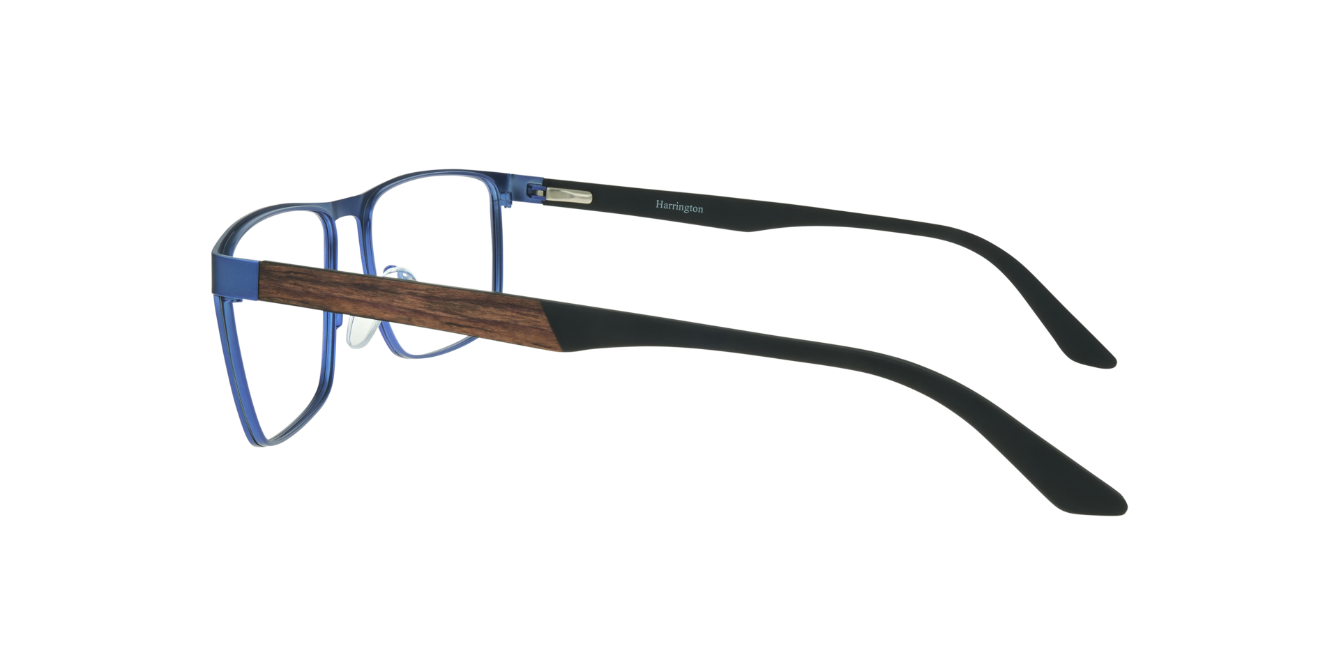 Jimmy Matte Blue & Dark Brown MetalEyeglass Frames for Glasses Direct, Side View