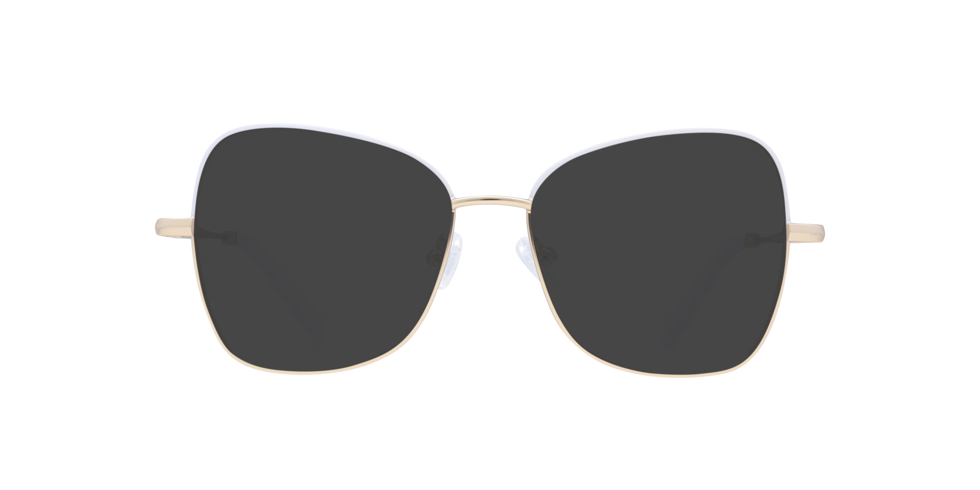 Geri Matte Gold & White MetalEyeglass Frames for Glasses Direct, with Tinted Lenses