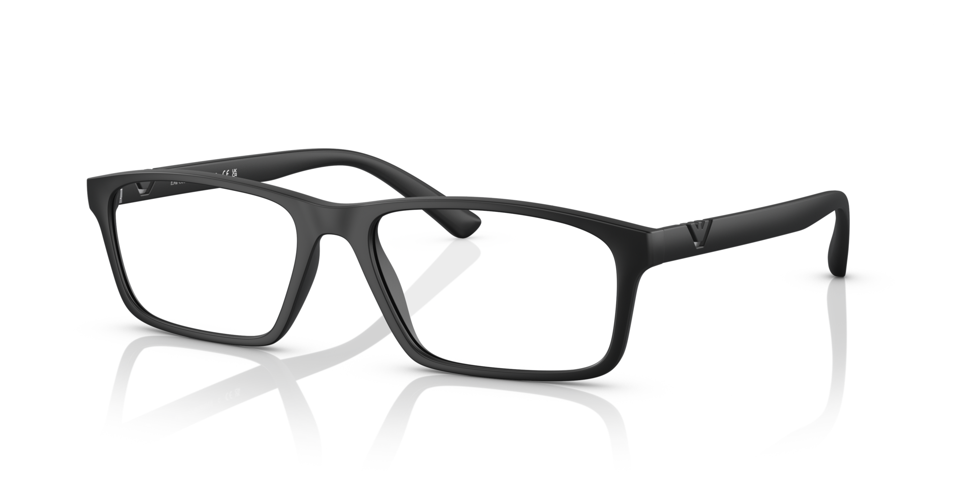 EA3213 Matte Black PlasticEyeglass Frames for Glasses Direct, Angle View