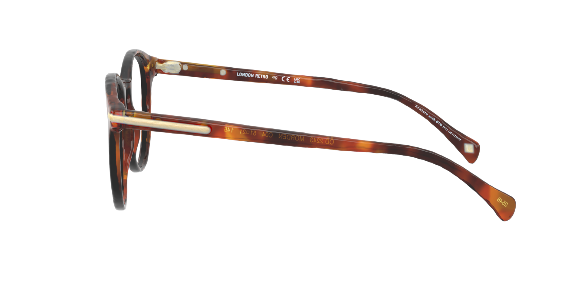 Morden Havana AcetateEyeglass Frames for Glasses Direct, Side View