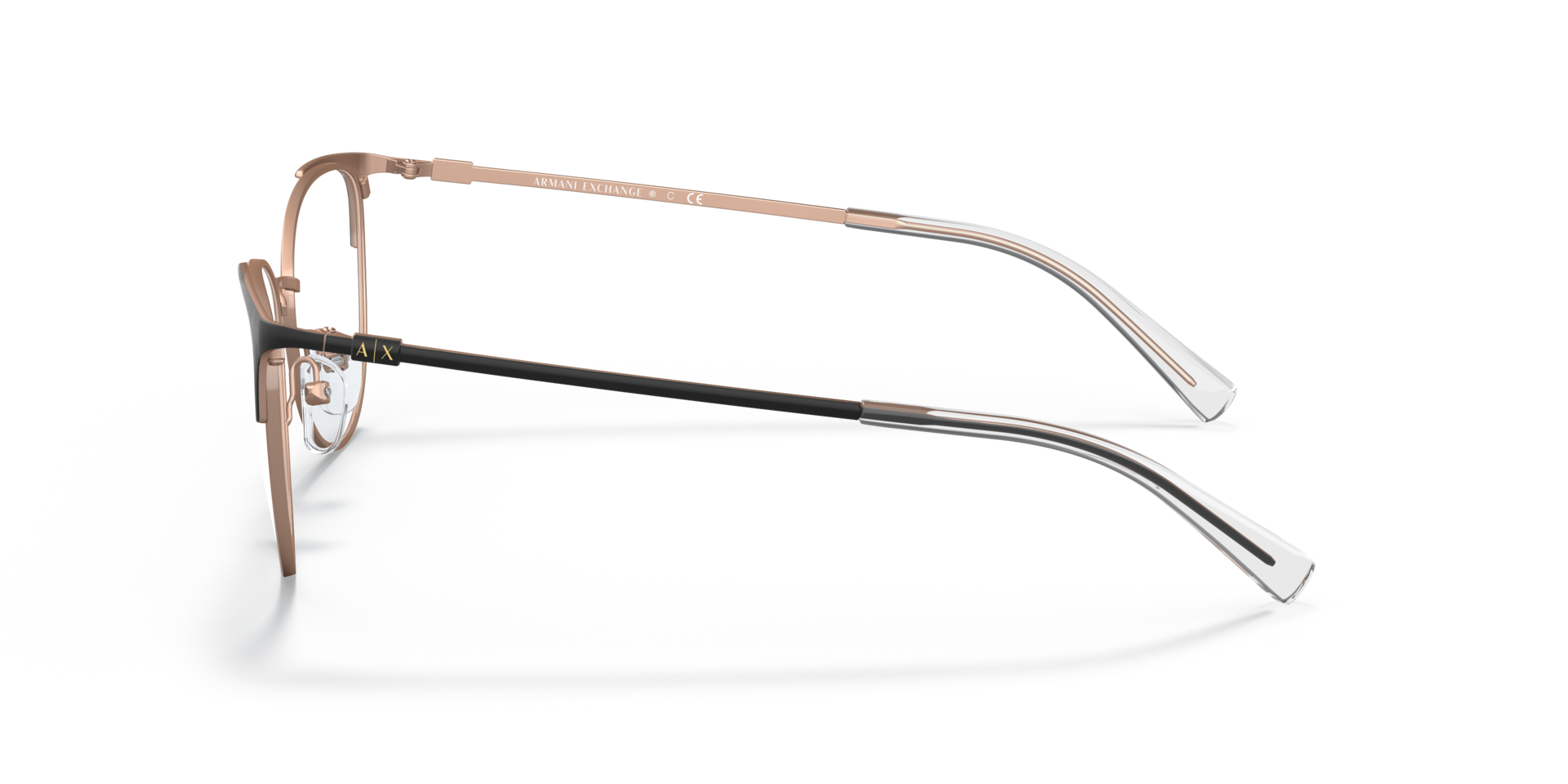 AX1034 Matte Rose Gold And Black MetalEyeglass Frames for Glasses Direct, Side View