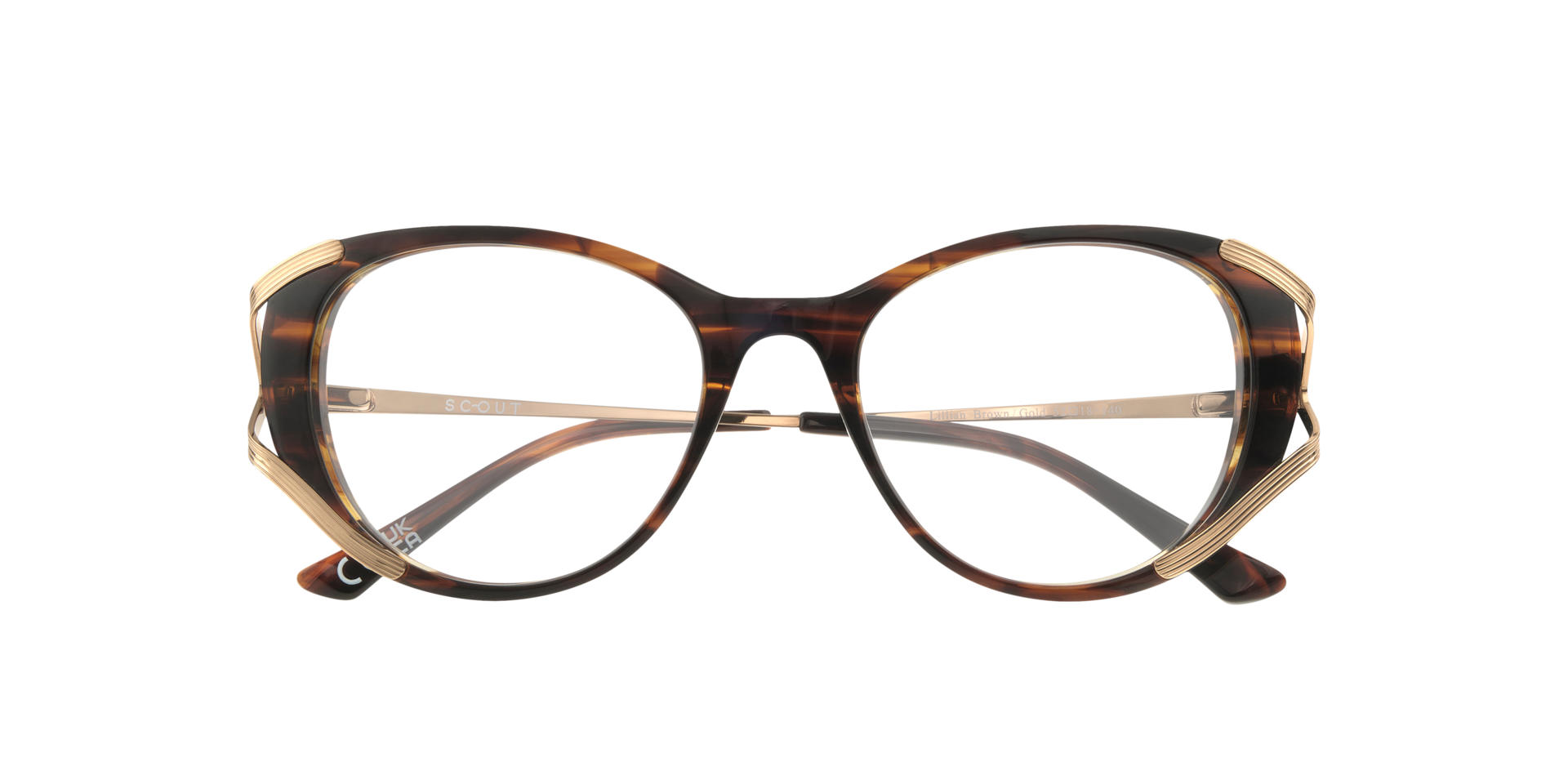 Lillian Brown & Gold AcetateEyeglass Frames for Glasses Direct, Closed View