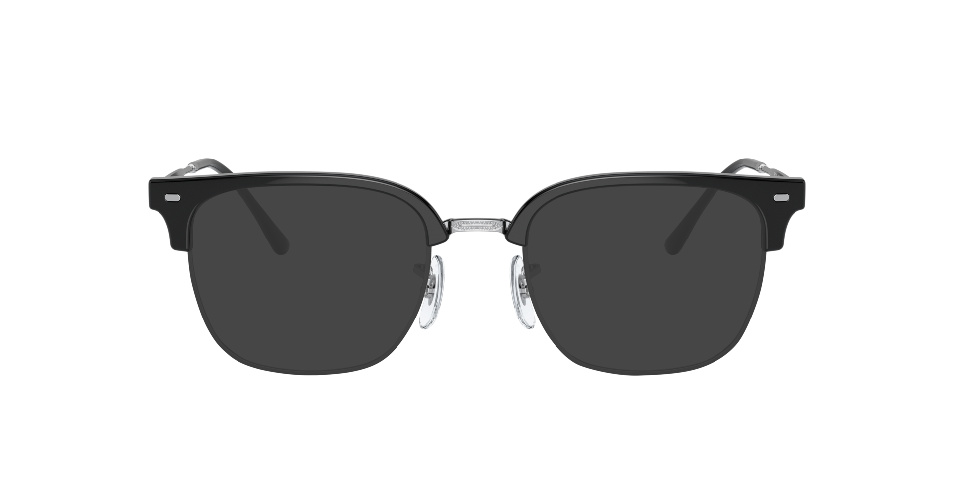 New Clubmaster Optics Black On Silver PlasticEyeglass Frames for Glasses Direct, with Tinted Lenses