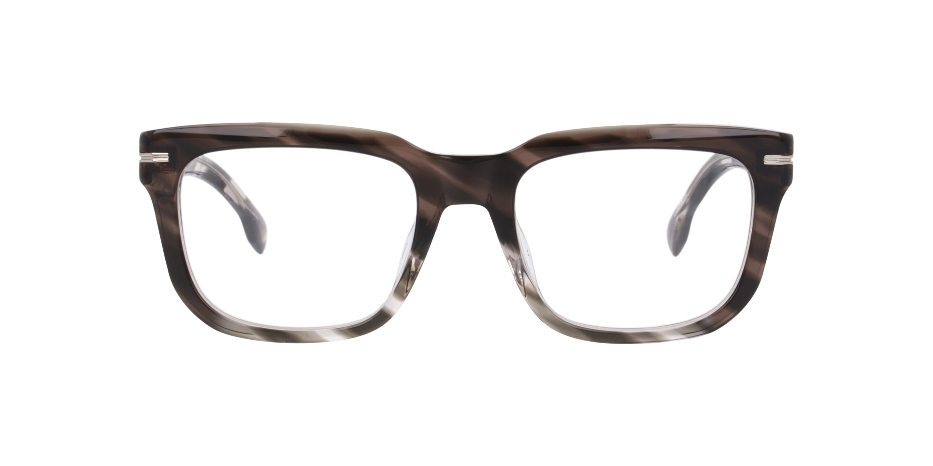 Boss 1746/G Brown Grey AcetateEyeglass Frames for Glasses Direct, Front View