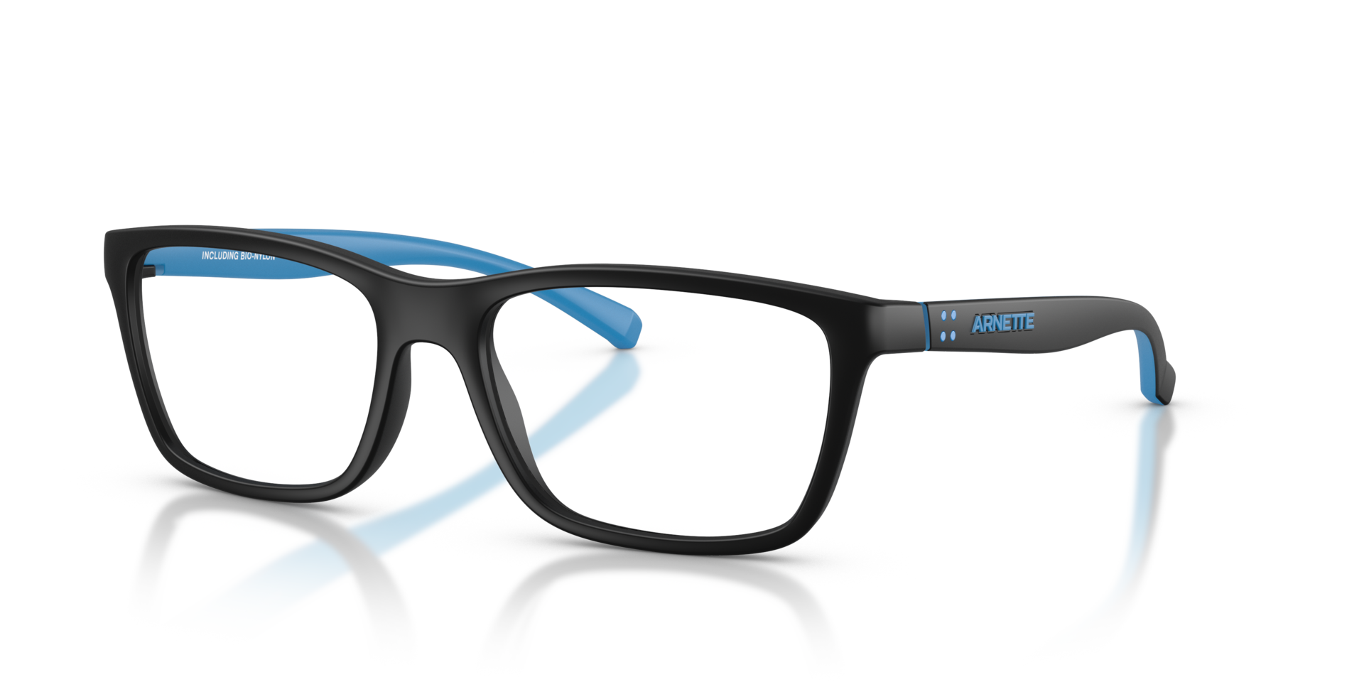 AN7298 Matte Black PlasticEyeglass Frames for Glasses Direct, Angle View