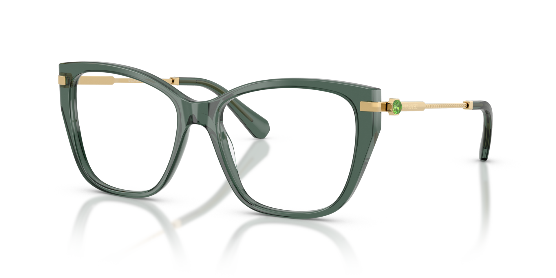 SK2060 Transparent Light Green AcetateEyeglass Frames for Glasses Direct, Angle View