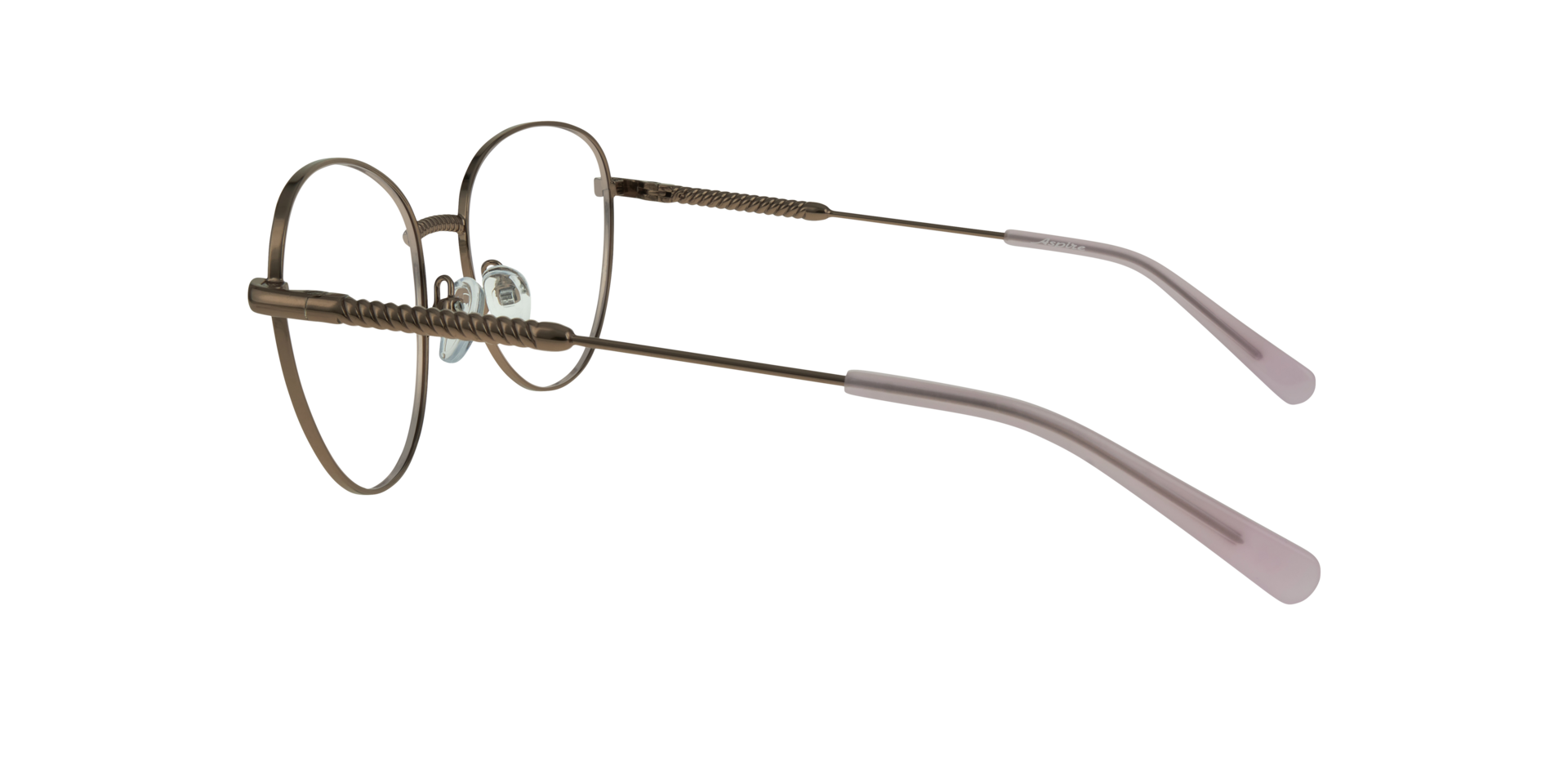 Jane Shiny Rose Gold MetalEyeglass Frames for Glasses Direct, Side View
