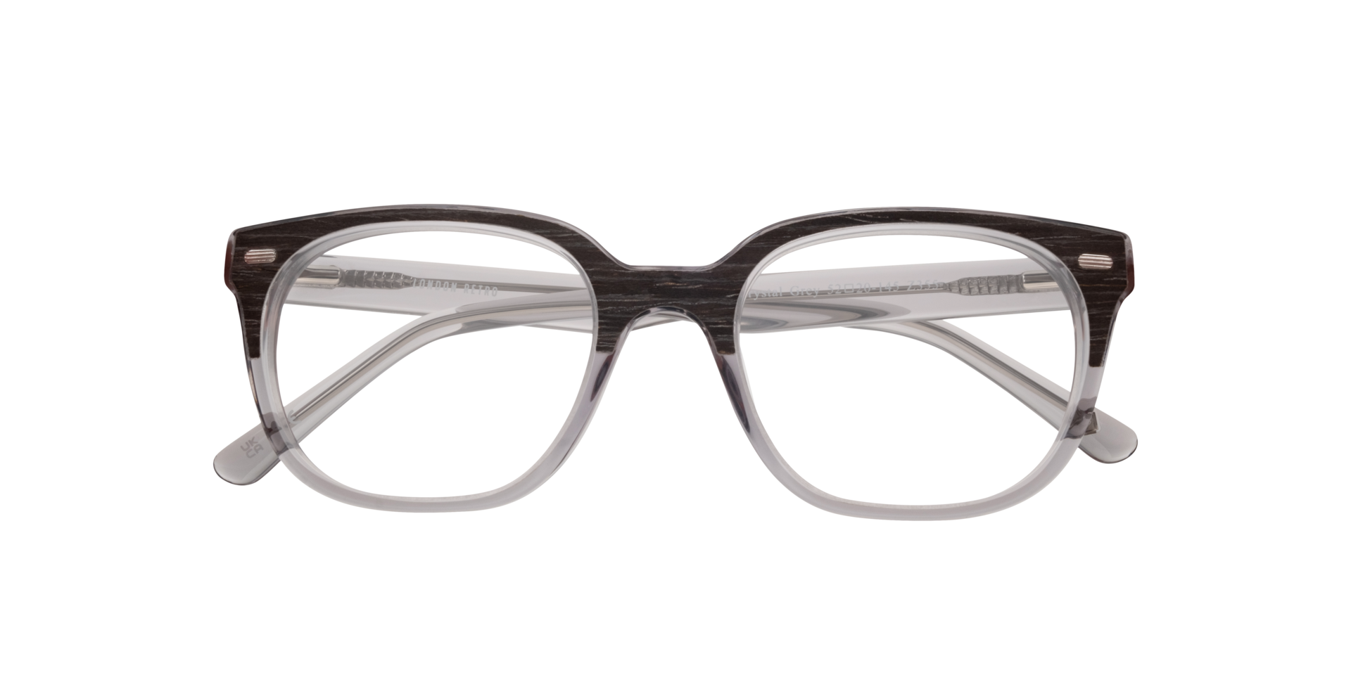 Hanwell Grey Wood & Crystal Grey AcetateEyeglass Frames for Glasses Direct, Closed View