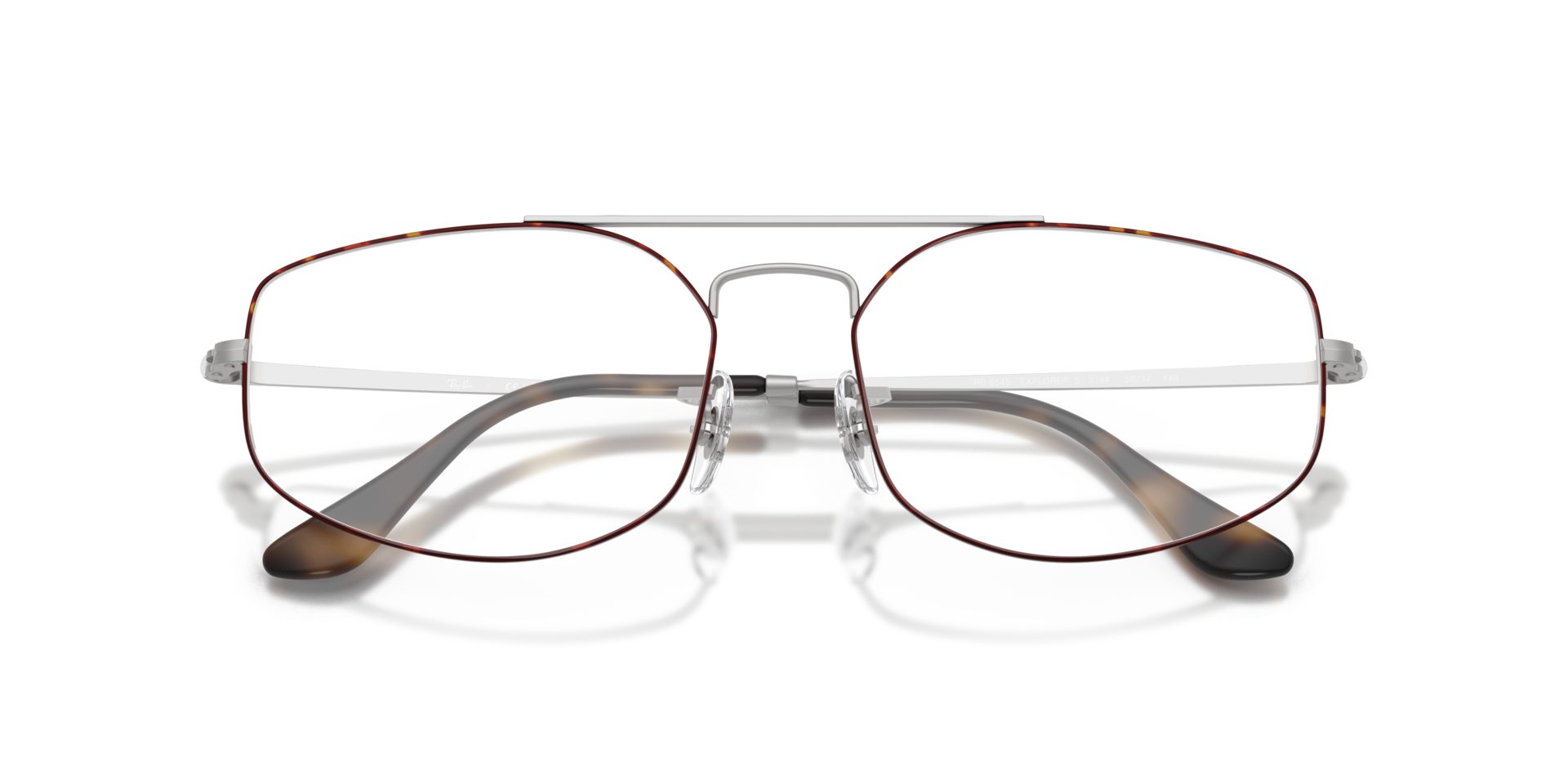 RB6545 Matte Havana On Matte Silver MetalEyeglass Frames for Glasses Direct, Closed View
