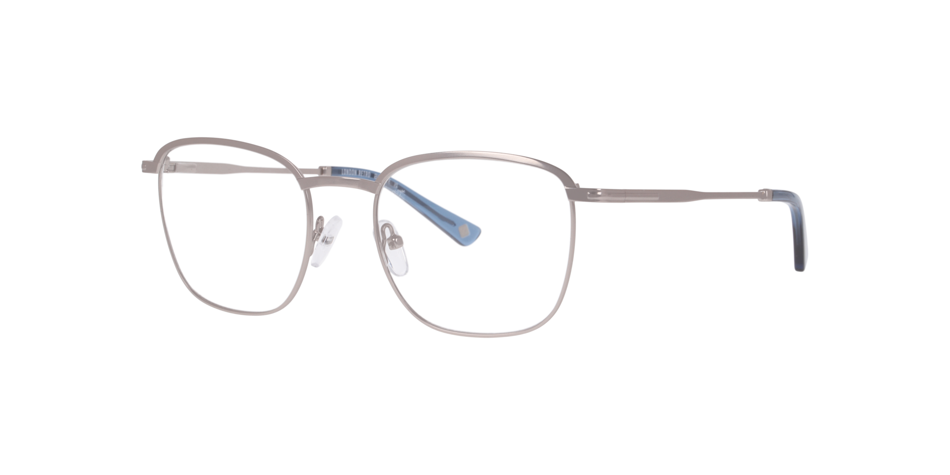 Newington Matte Silver MetalEyeglass Frames for Glasses Direct, Angle View