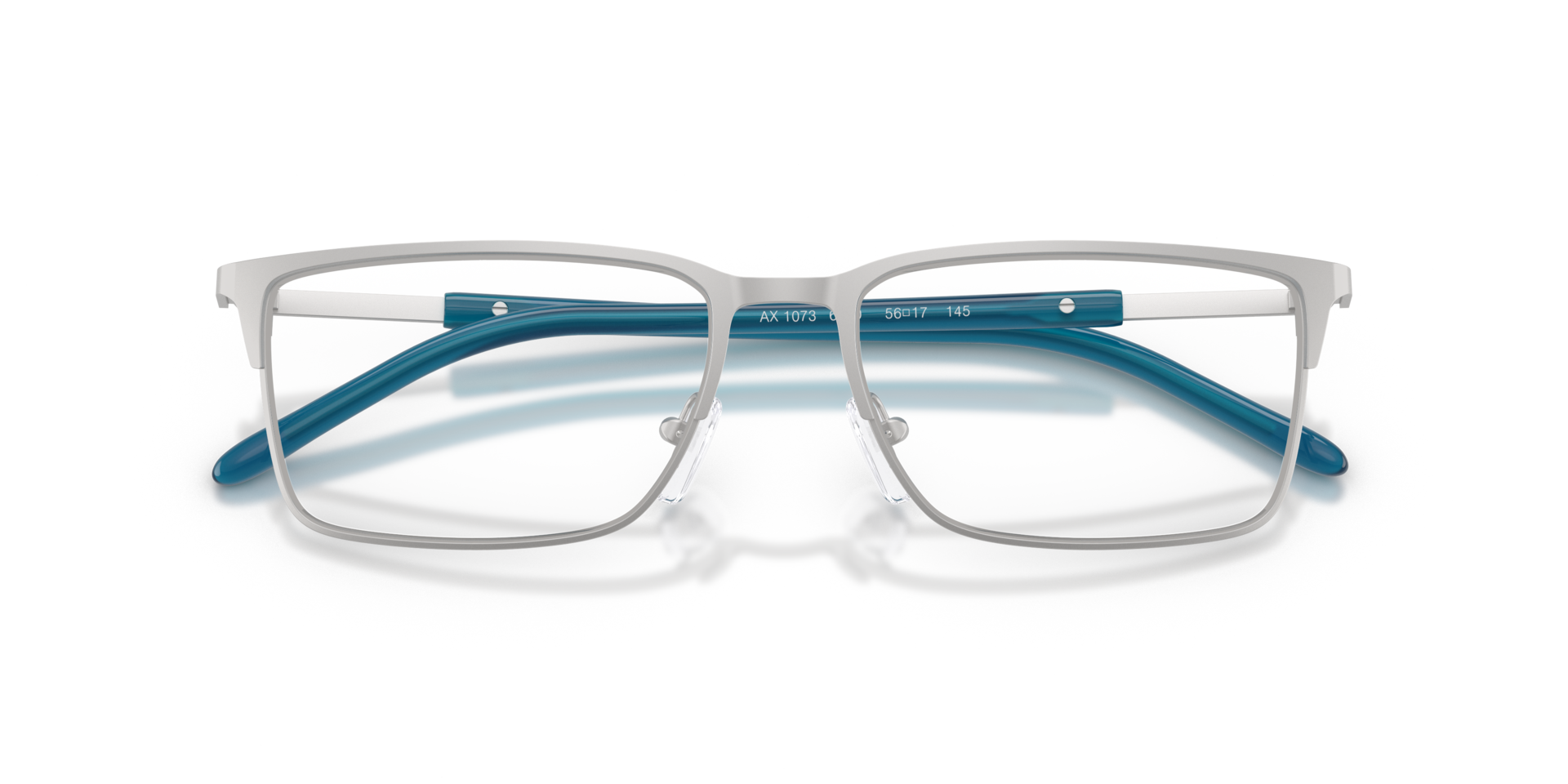 AX1073 Matte Silver MetalEyeglass Frames for Glasses Direct, Closed View