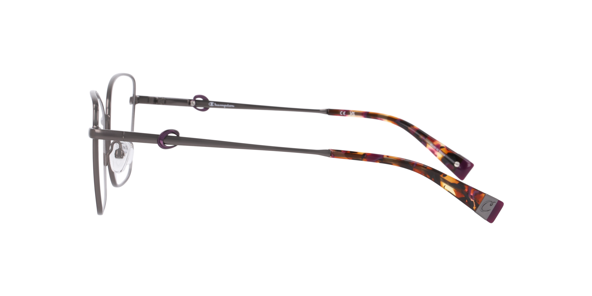 Cubea Gunmetal MetalEyeglass Frames for Glasses Direct, Side View