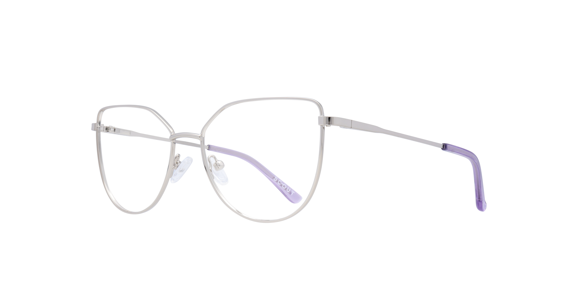 Fern Silver MetalEyeglass Frames for Glasses Direct, Angle View