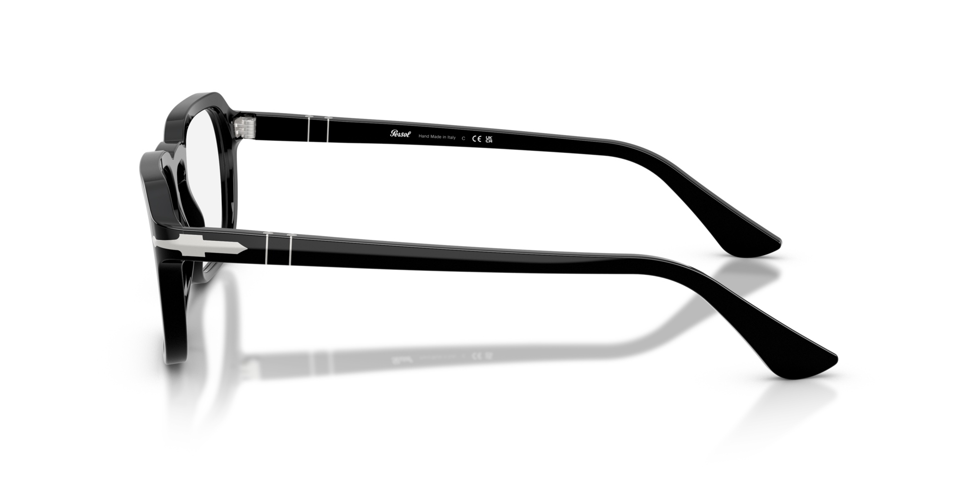 PO3390V Black AcetateEyeglass Frames for Glasses Direct, Side View