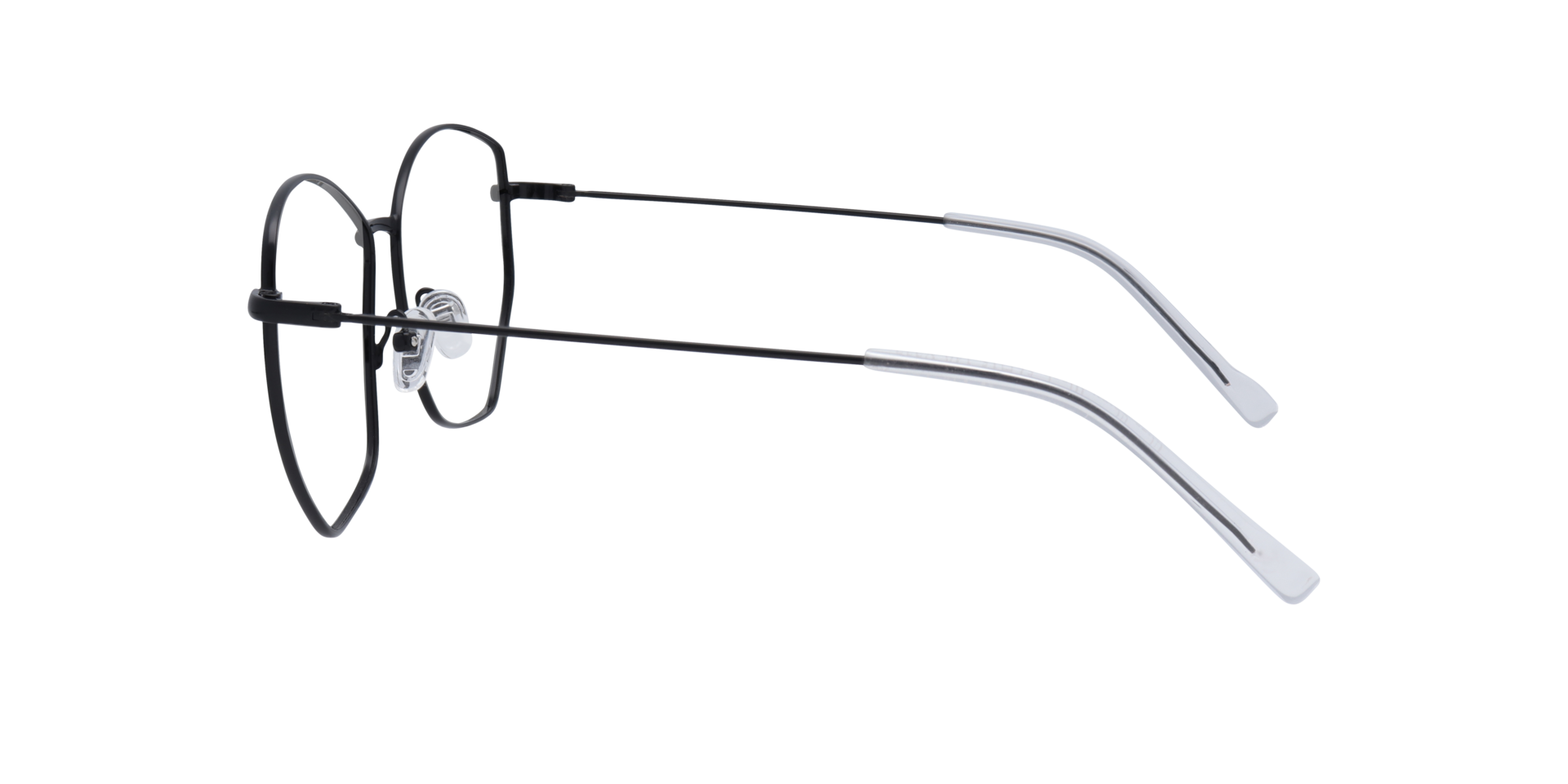 Eliza Shiny Black MetalEyeglass Frames for Glasses Direct, Side View
