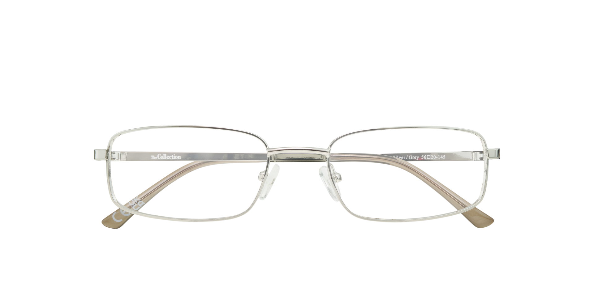 Lance Silver & Grey MetalEyeglass Frames for Glasses Direct, Closed View