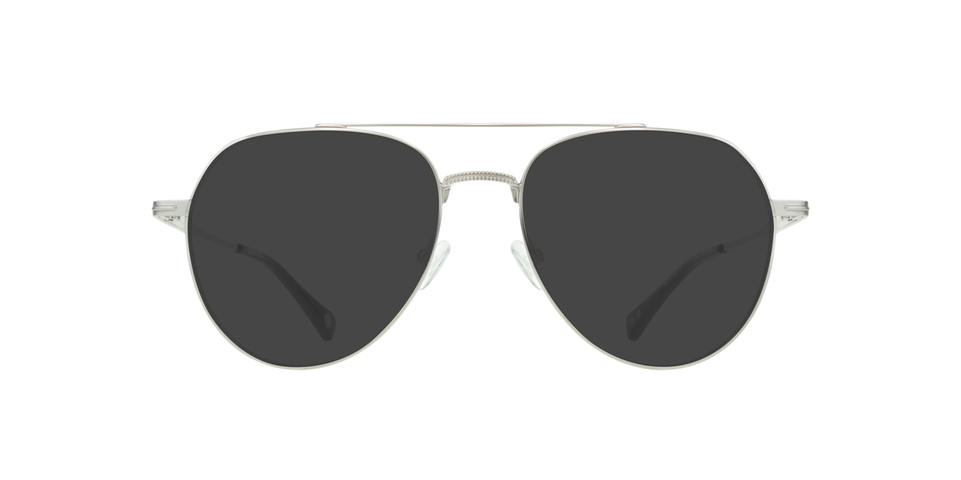 Kensington Shiny Silver MetalSunglass Frames for Glasses Direct, with Tinted Lenses