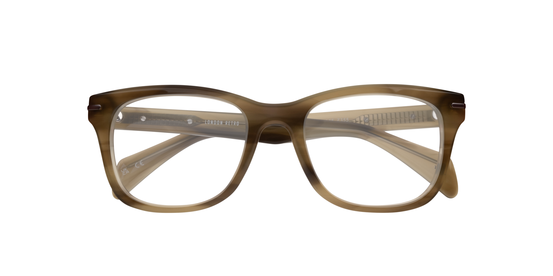 Hammersmith Khaki Horn AcetateEyeglass Frames for Glasses Direct, Closed View