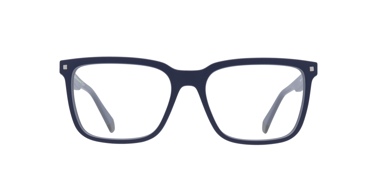 Polaroid Men's Blue Square Plastic Eyeglasses Online - Full Rim - Pld D436